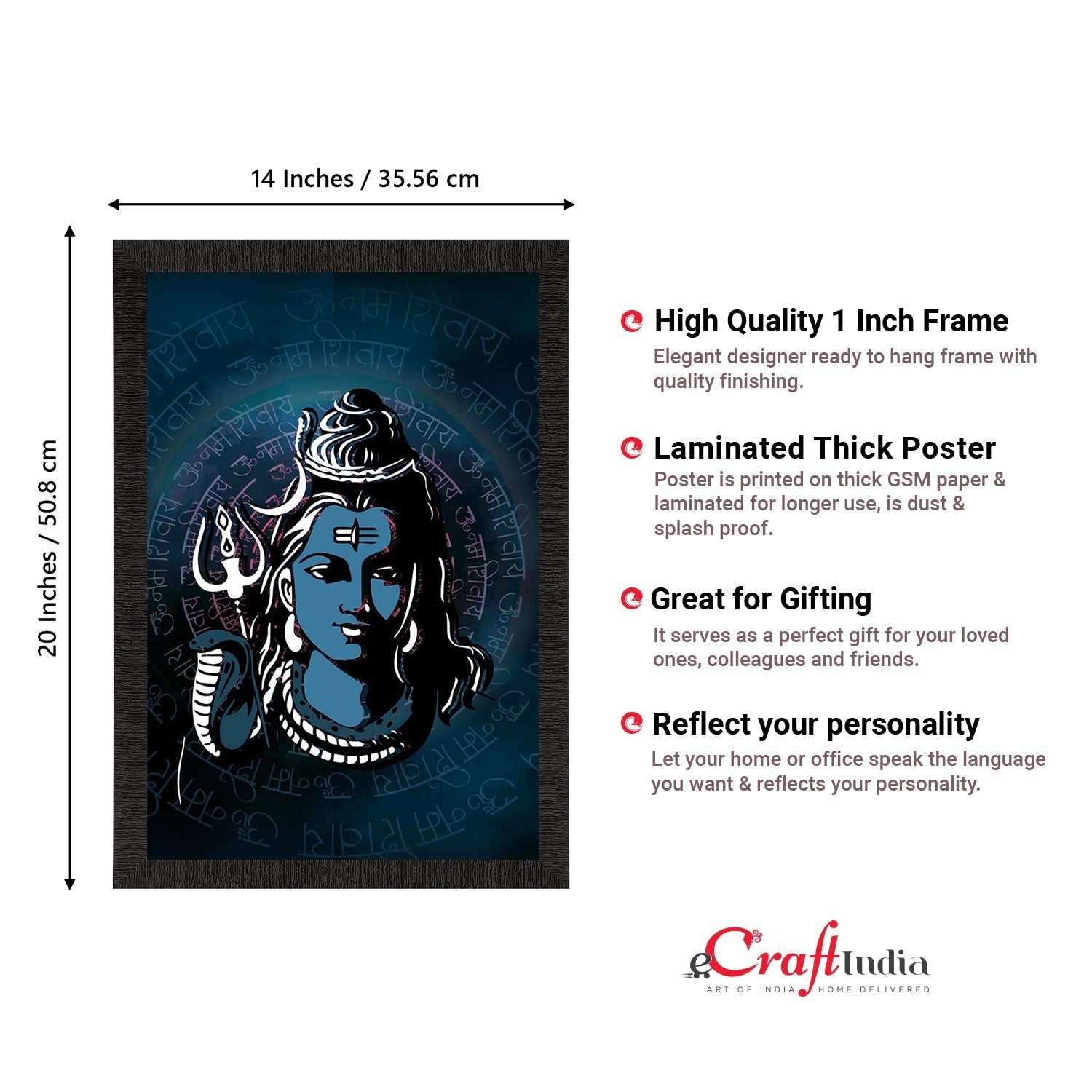 Lord Shiva Painting Digital Printed Religious Wall Art Kafalo