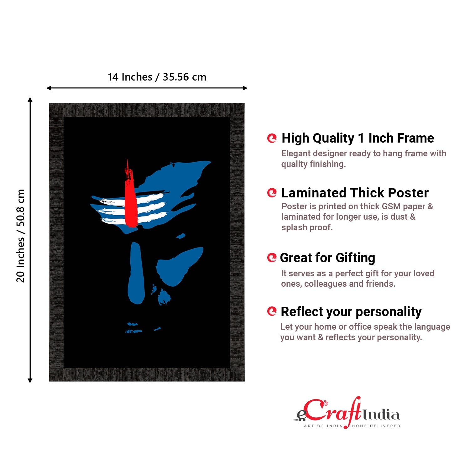 Lord Shiva Painting Digital Printed Religious Wall Art Kafalo