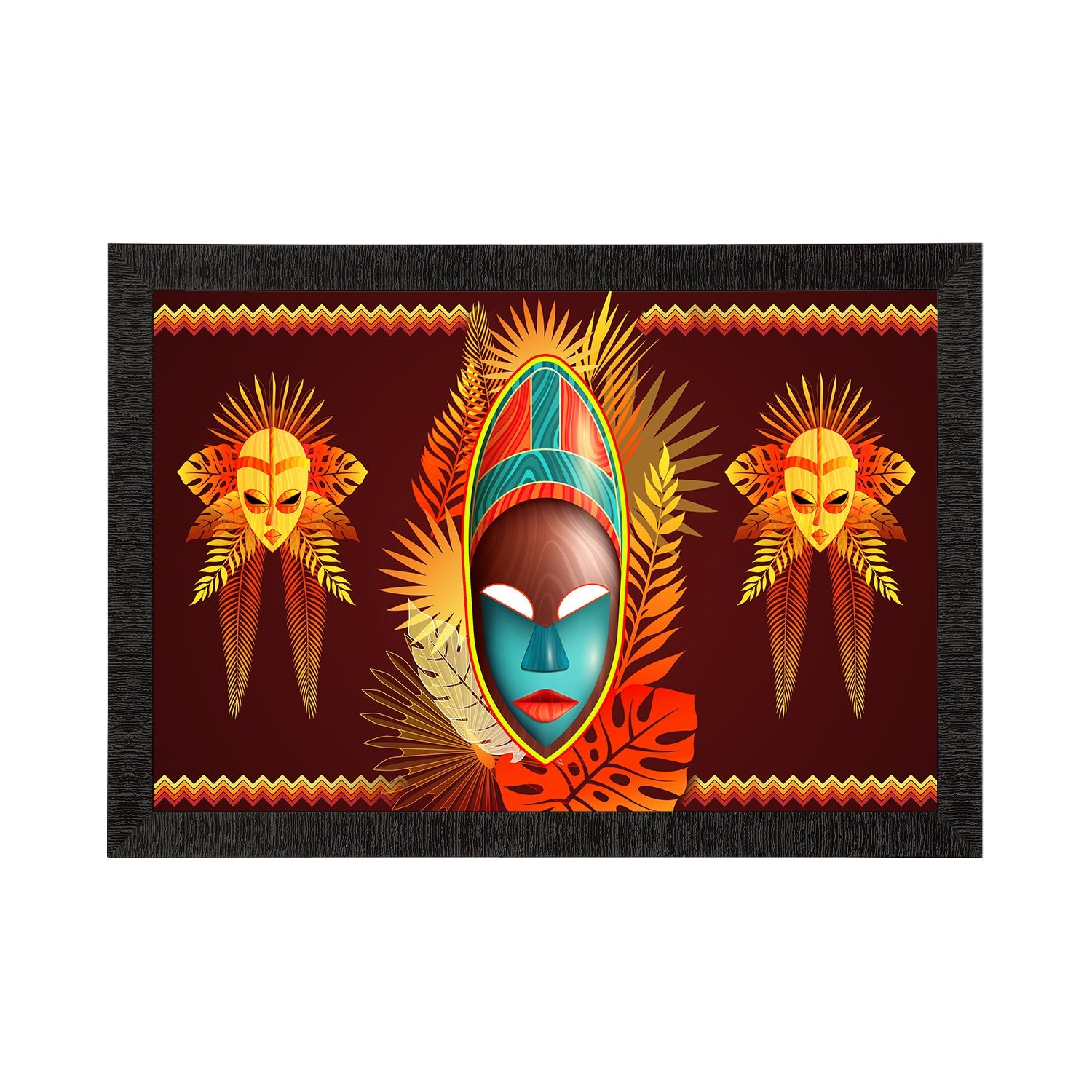 Tribal Theme Satin Matt Texture UV Art Painting Kafalo