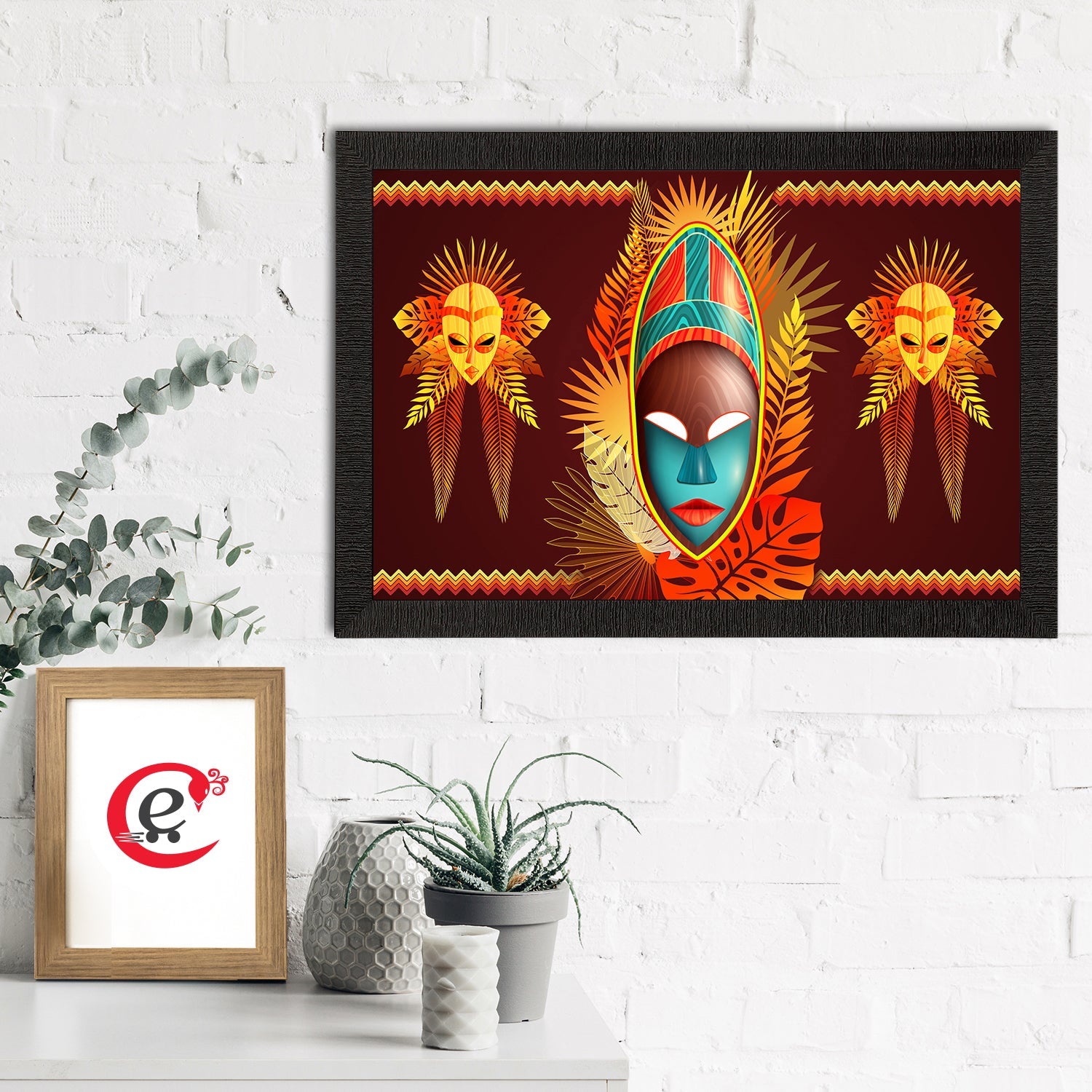 Tribal Theme Satin Matt Texture UV Art Painting Kafalo