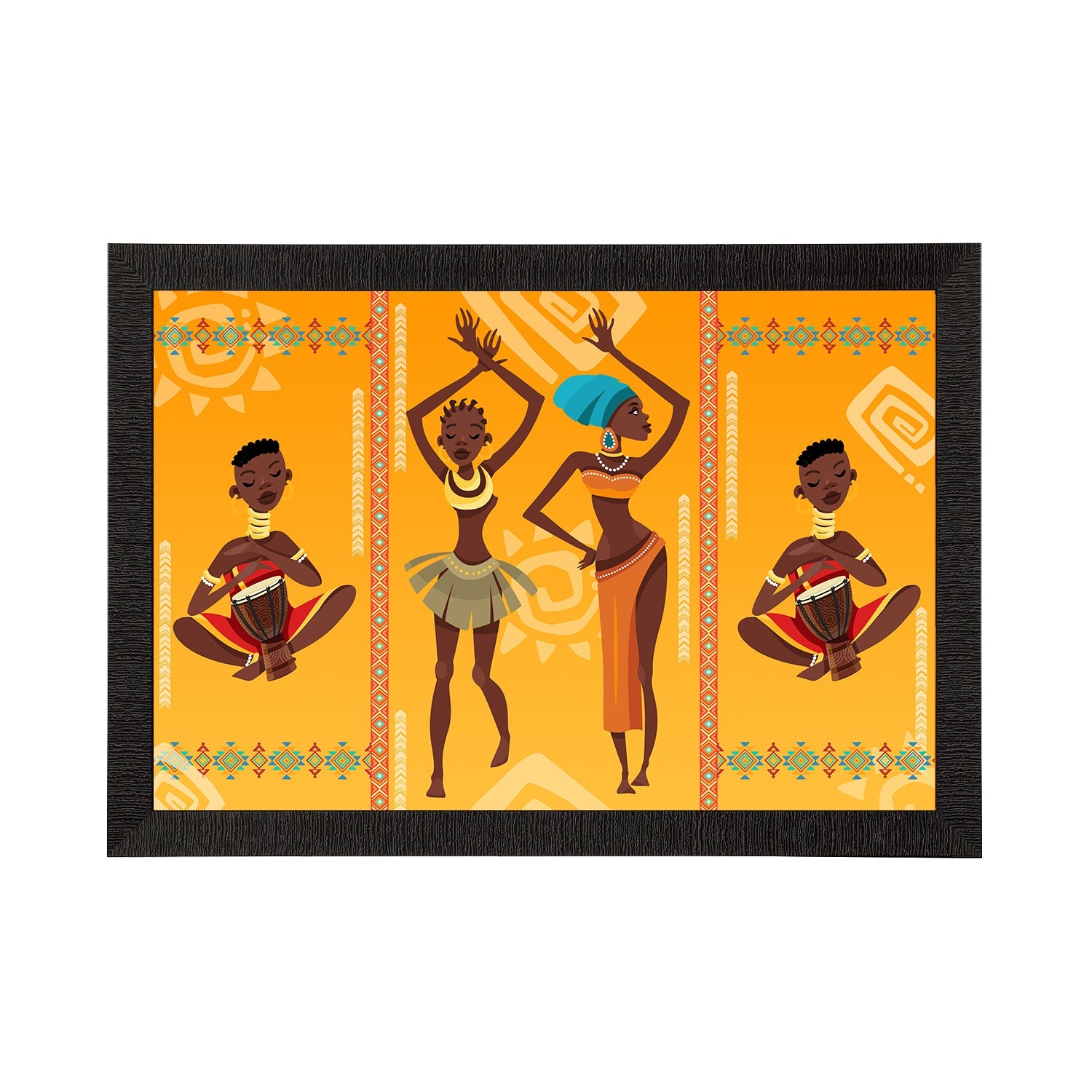 Tribal Theme Satin Matt Texture UV Art Painting Kafalo
