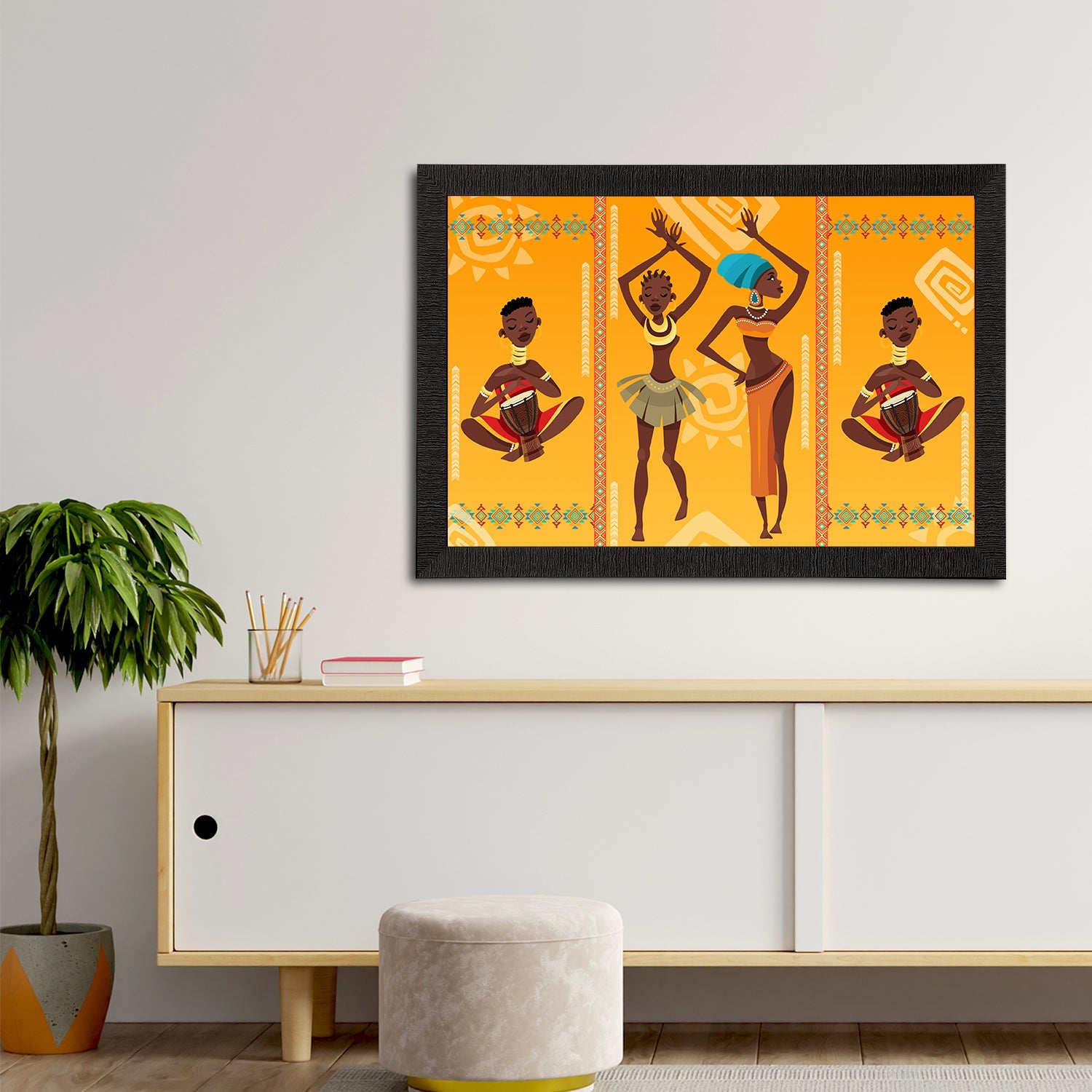 Tribal Theme Satin Matt Texture UV Art Painting Kafalo