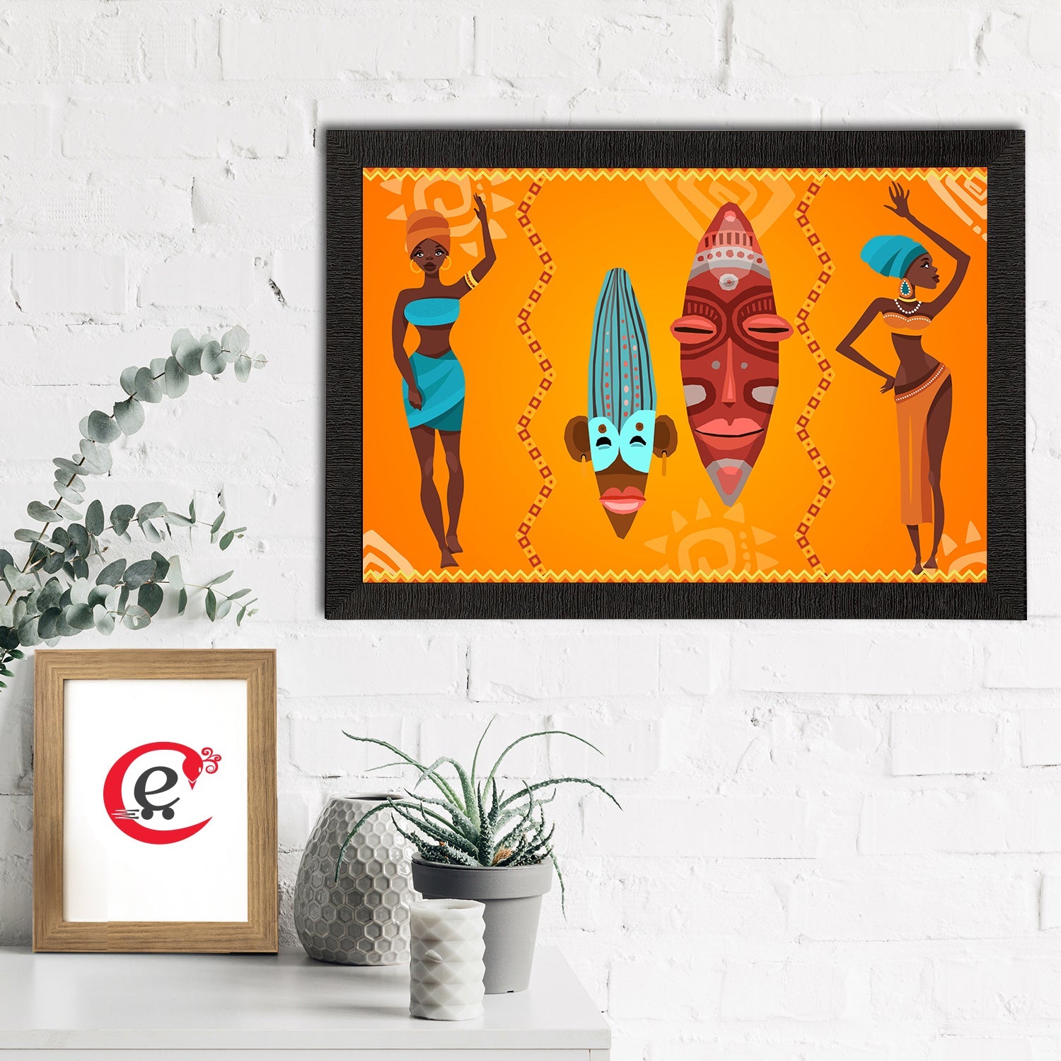 Tribal Theme Satin Matt Texture UV Art Painting Kafalo