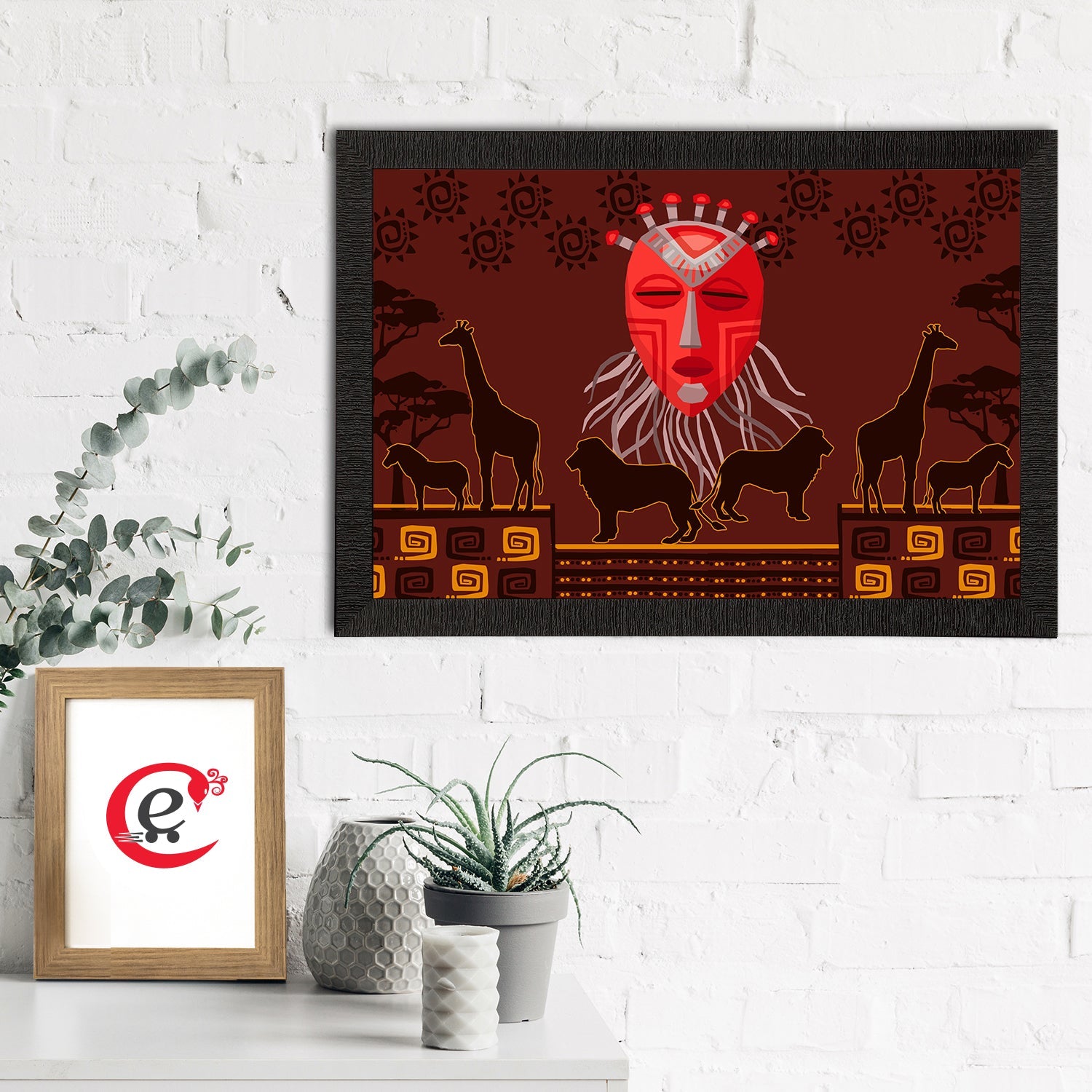 Tribal Theme Satin Matt Texture UV Art Painting Kafalo