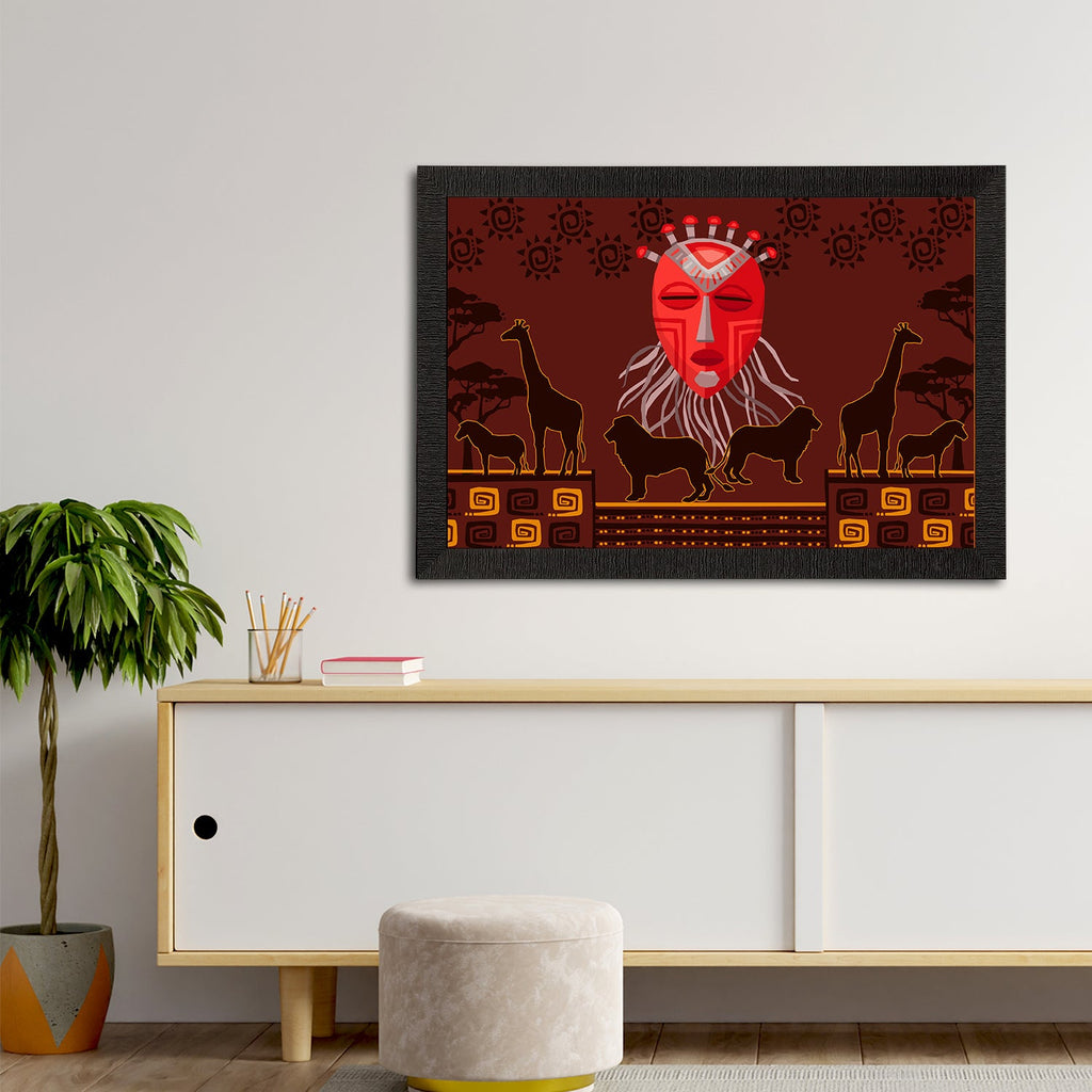 Tribal Theme Satin Matt Texture UV Art Painting Kafalo