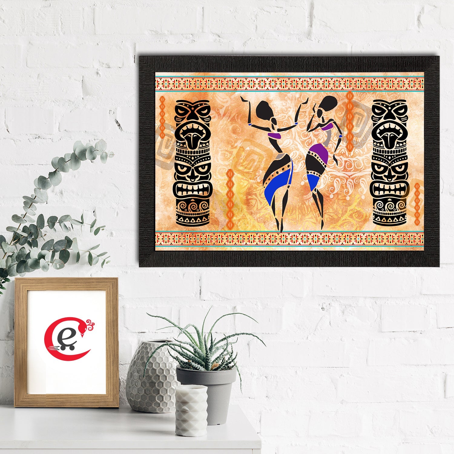 Tribal Theme Satin Matt Texture UV Art Painting Kafalo