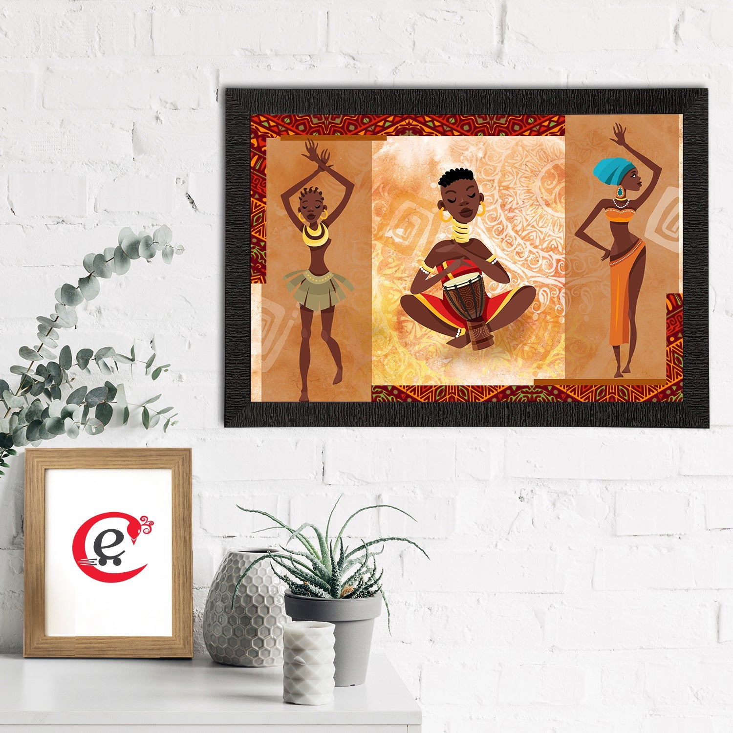 Tribal Theme Satin Matt Texture UV Art Painting Kafalo
