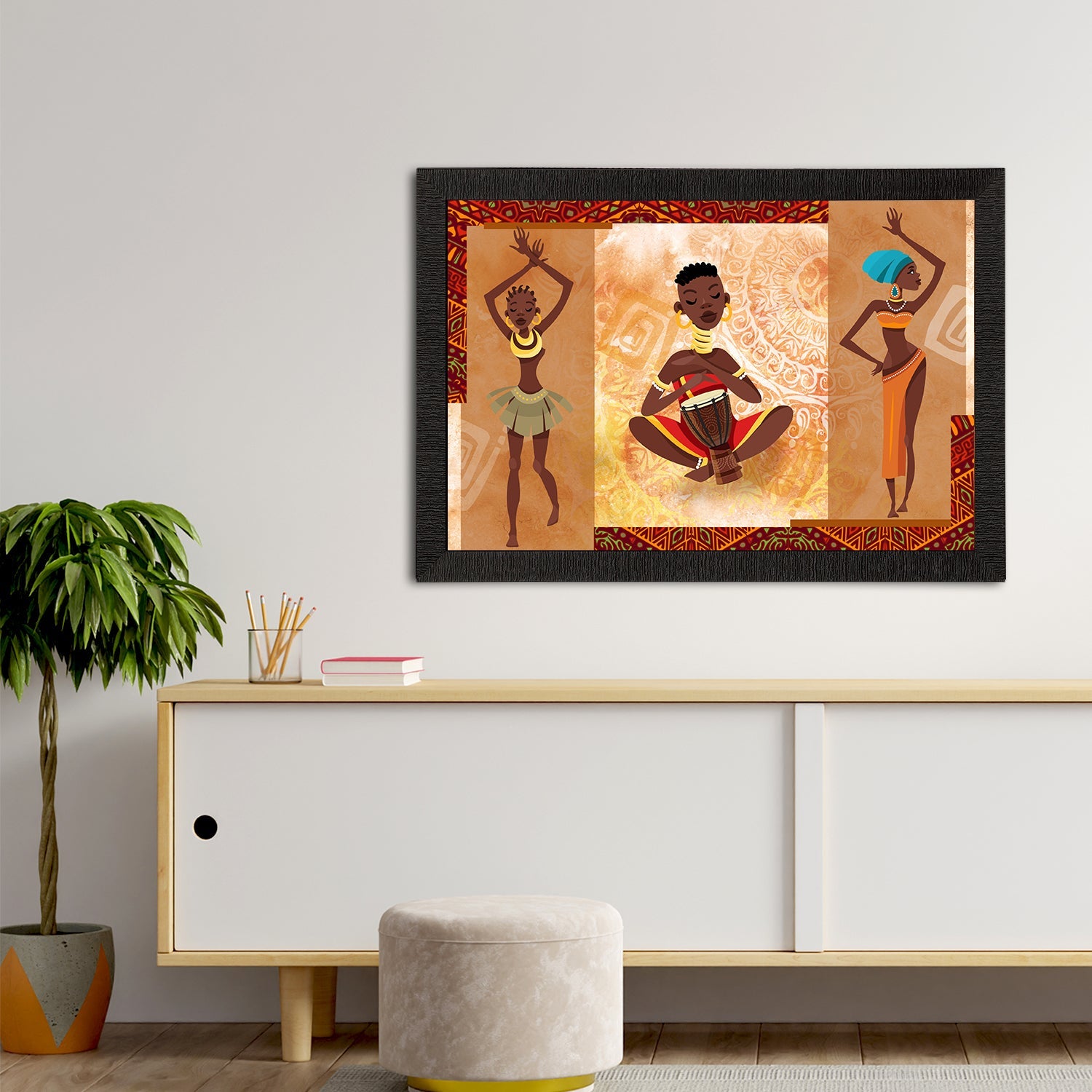 Tribal Theme Satin Matt Texture UV Art Painting Kafalo