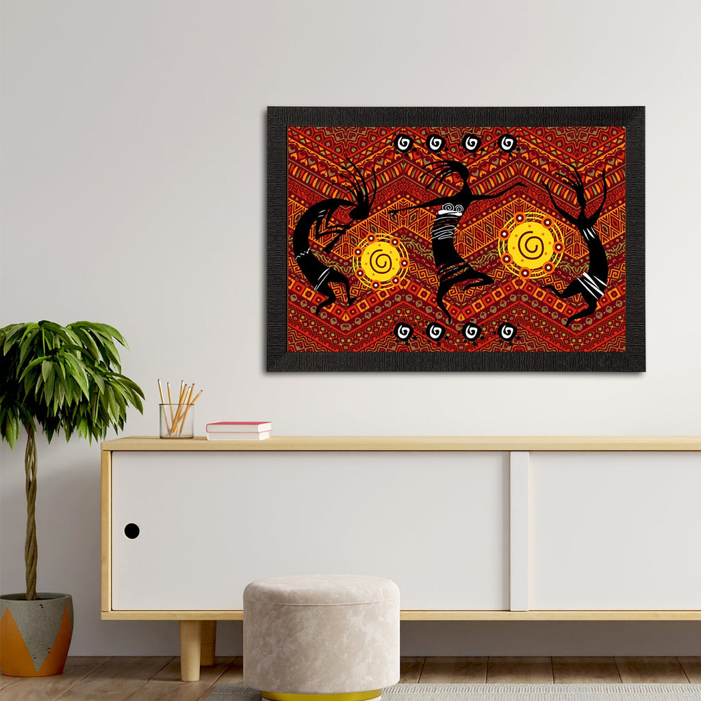 Tribal Theme Satin Matt Texture UV Art Painting Kafalo