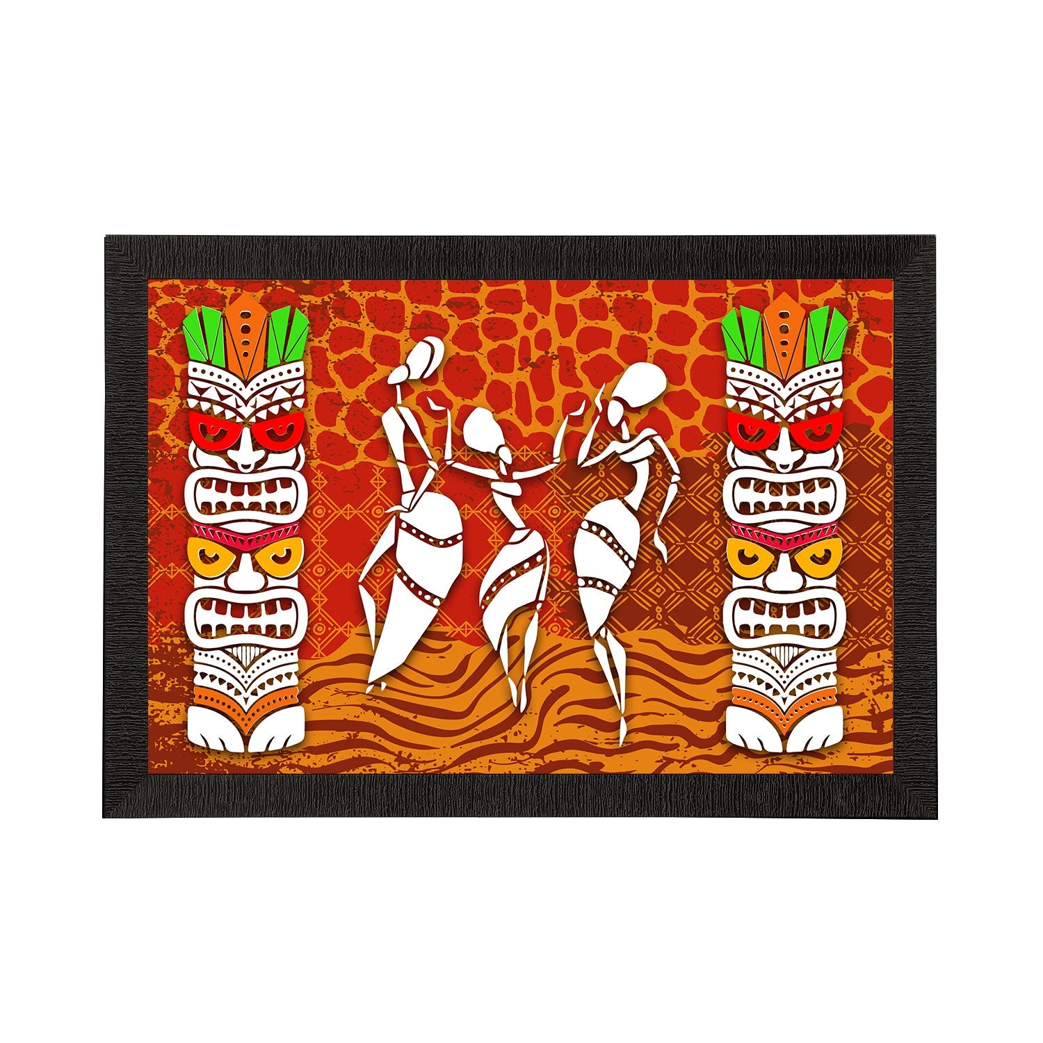 Tribal Theme Satin Matt Texture UV Art Painting Kafalo