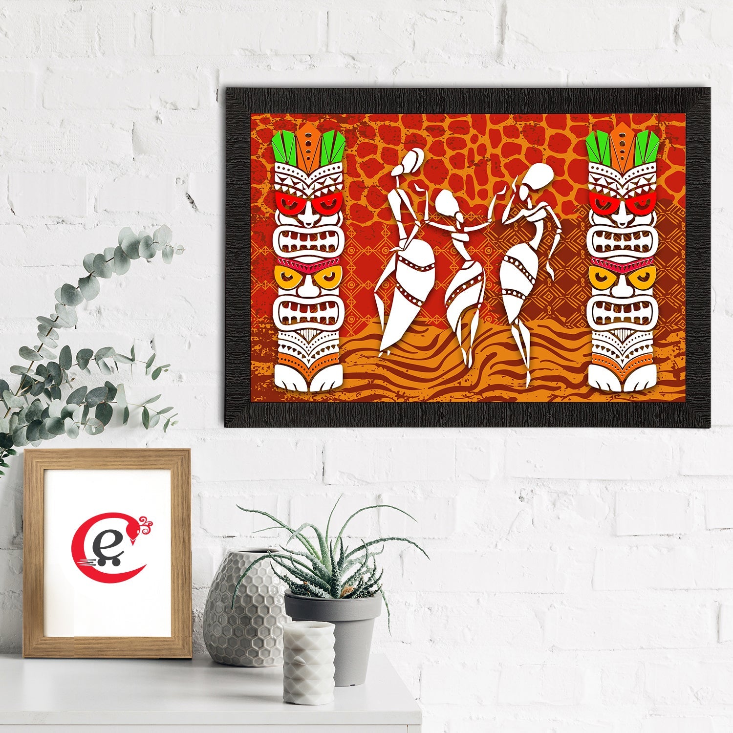 Tribal Theme Satin Matt Texture UV Art Painting Kafalo