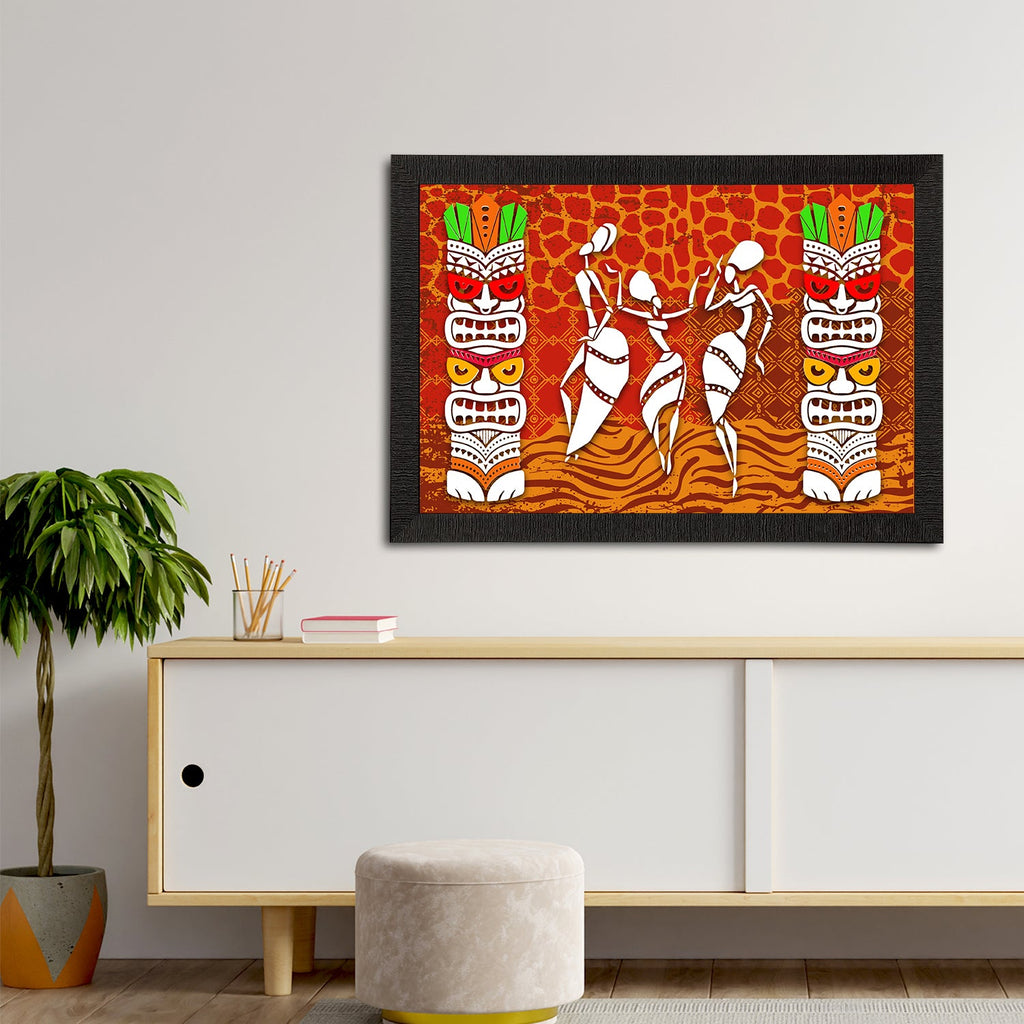 Tribal Theme Satin Matt Texture UV Art Painting Kafalo