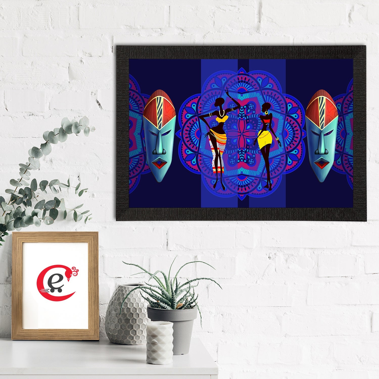 Tribal Theme Satin Matt Texture UV Art Painting Kafalo