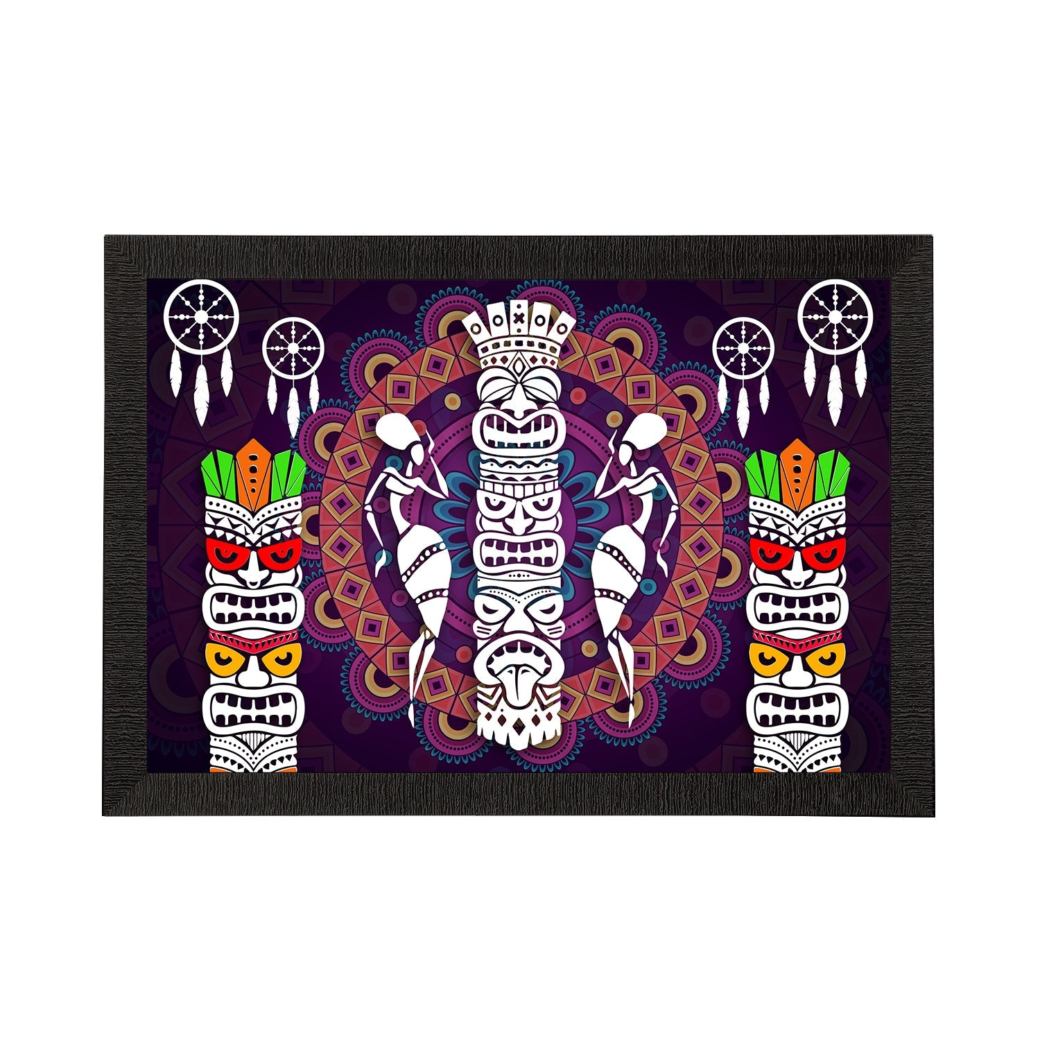 Tribal Theme Satin Matt Texture UV Art Painting Kafalo