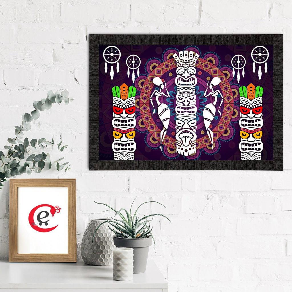Tribal Theme Satin Matt Texture UV Art Painting Kafalo