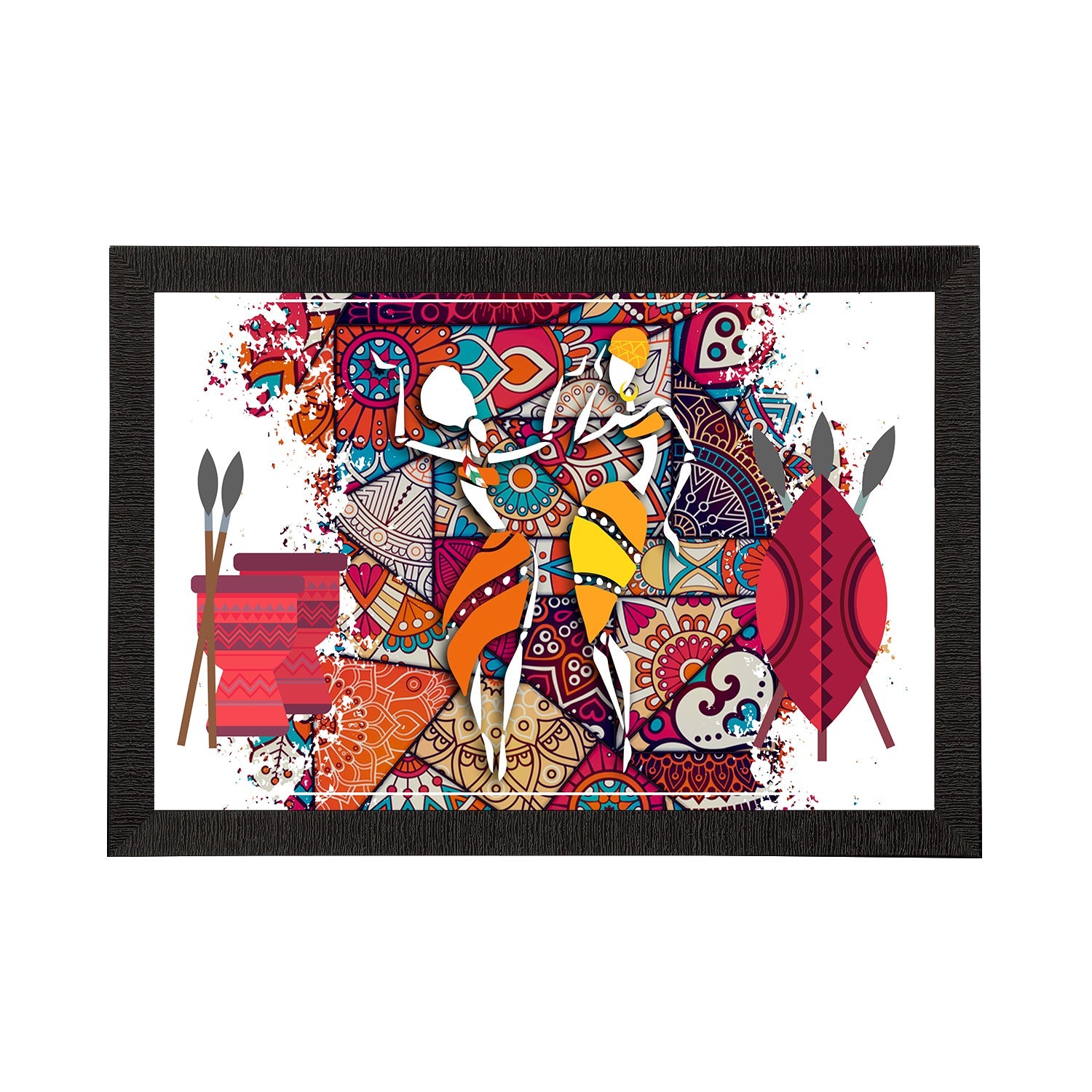 Tribal Theme Satin Matt Texture UV Art Painting Kafalo
