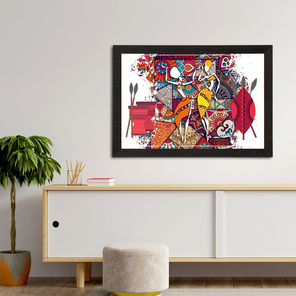Tribal Theme Satin Matt Texture UV Art Painting Kafalo
