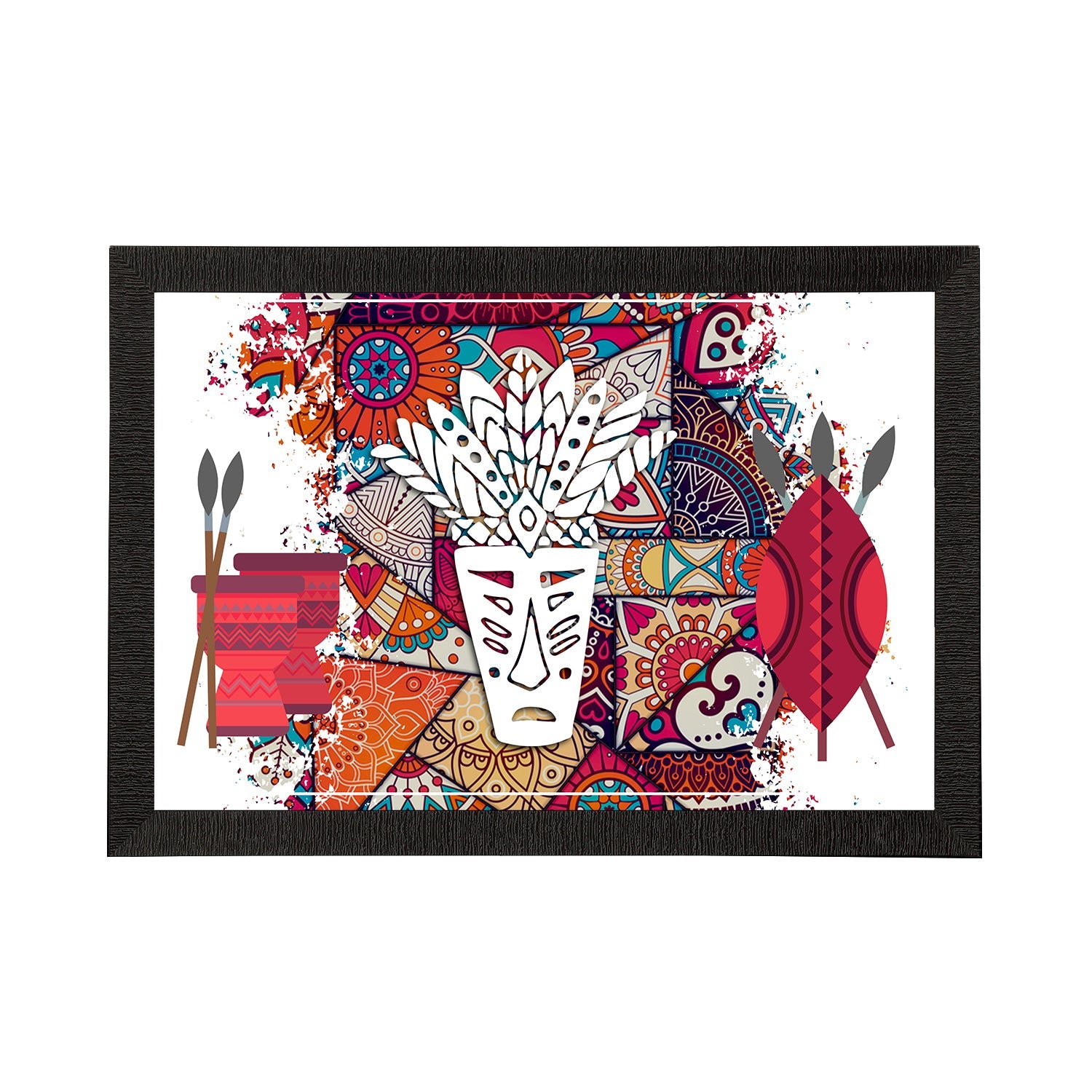 Tribal Theme Satin Matt Texture UV Art Painting Kafalo