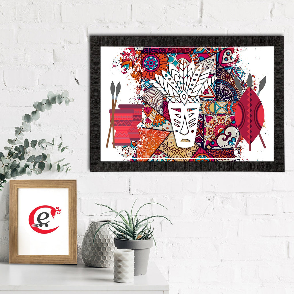 Tribal Theme Satin Matt Texture UV Art Painting Kafalo