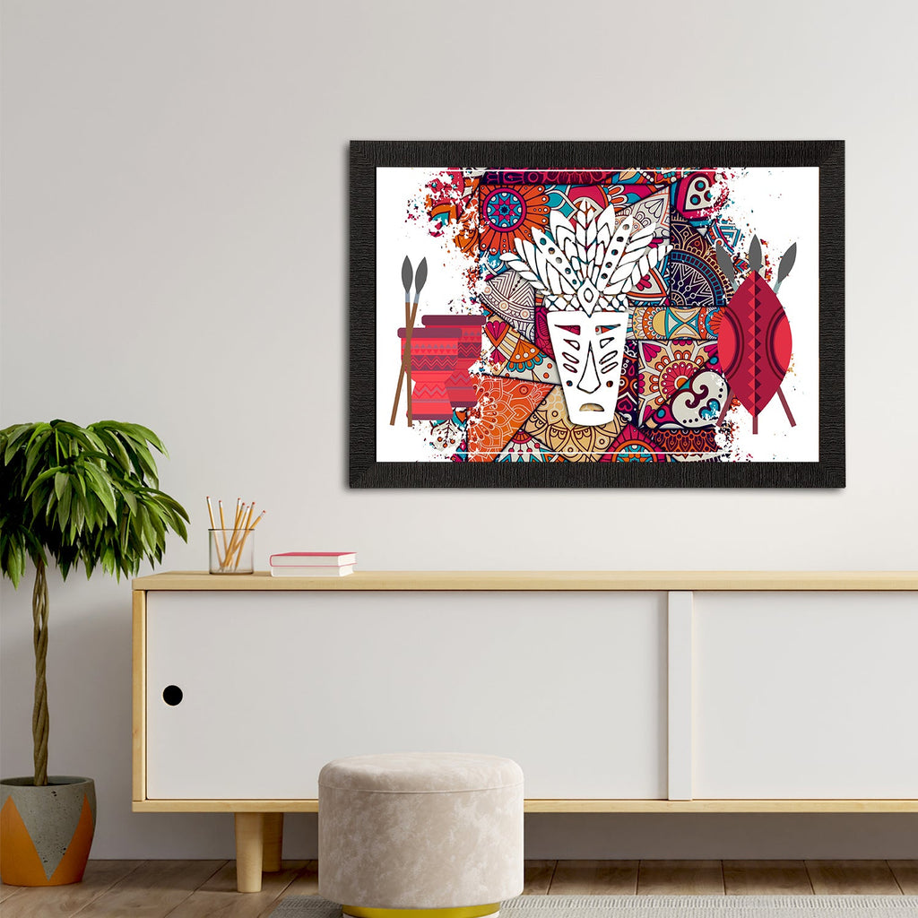 Tribal Theme Satin Matt Texture UV Art Painting Kafalo