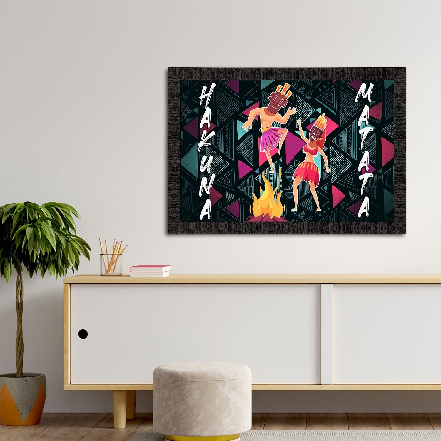 Tribal Theme Satin Matt Texture UV Art Painting Kafalo