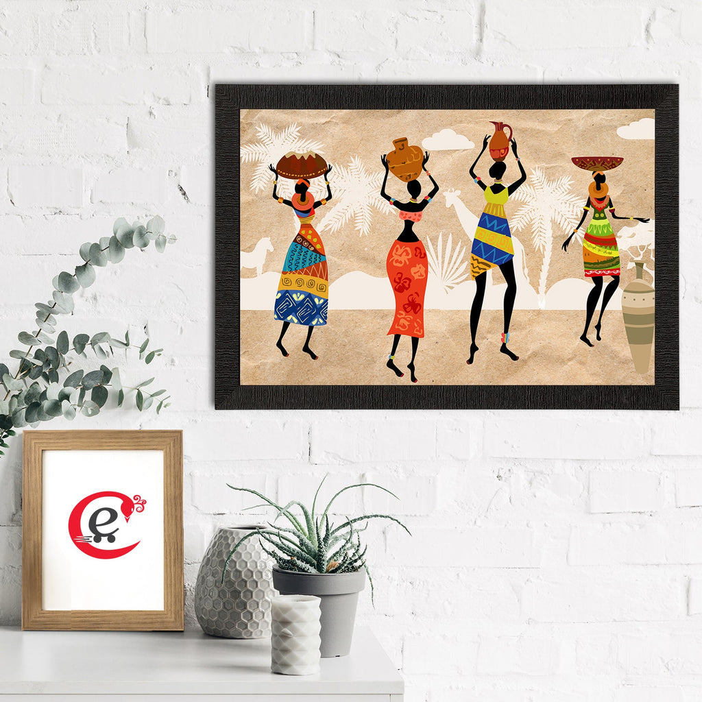 Tribal Theme Satin Matt Texture UV Art Painting Kafalo