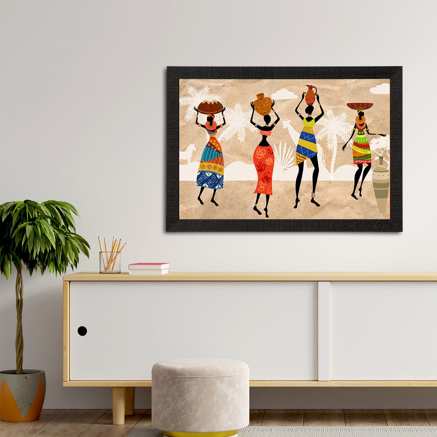Tribal Theme Satin Matt Texture UV Art Painting Kafalo