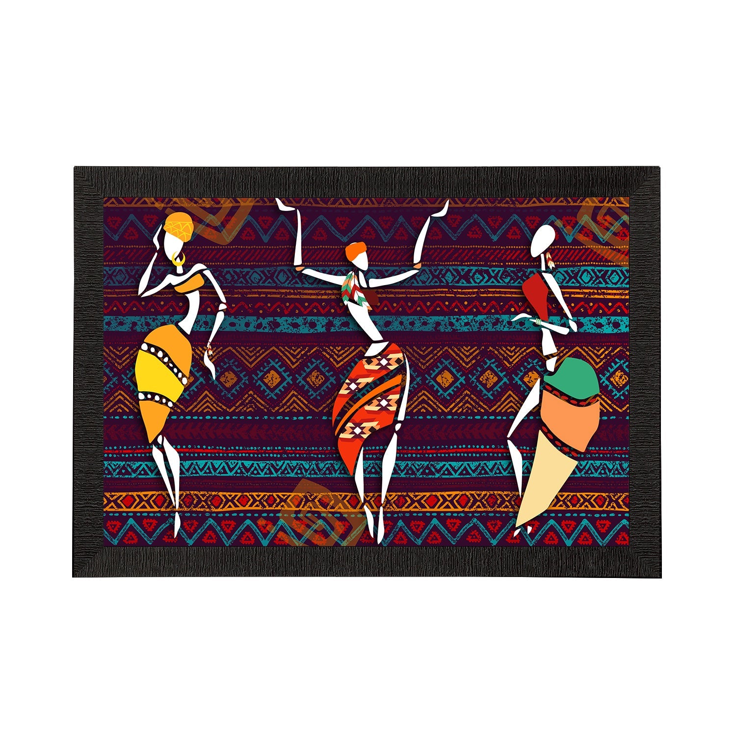 Tribal Theme Satin Matt Texture UV Art Painting Kafalo