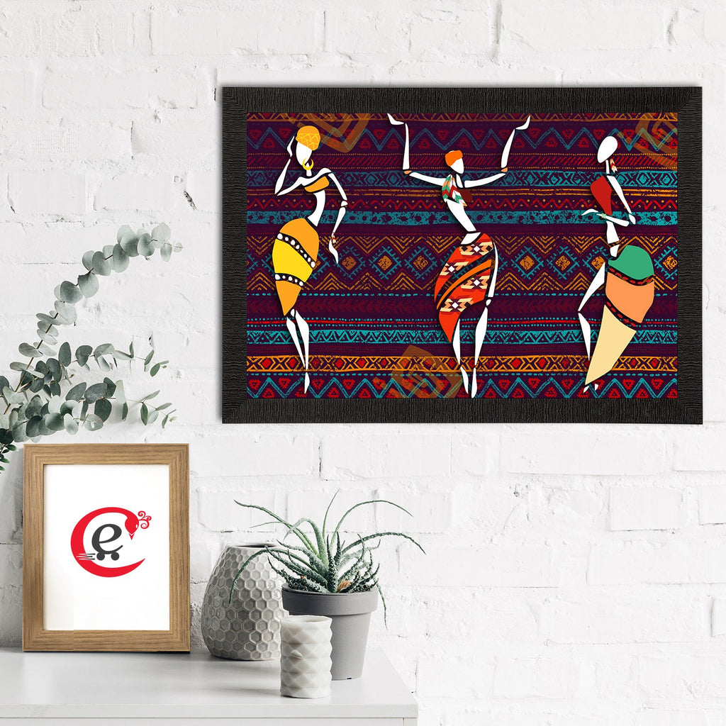 Tribal Theme Satin Matt Texture UV Art Painting Kafalo