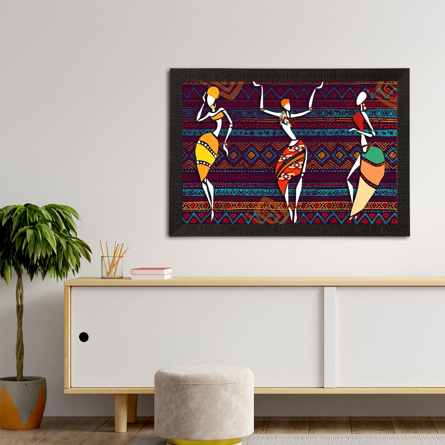 Tribal Theme Satin Matt Texture UV Art Painting Kafalo