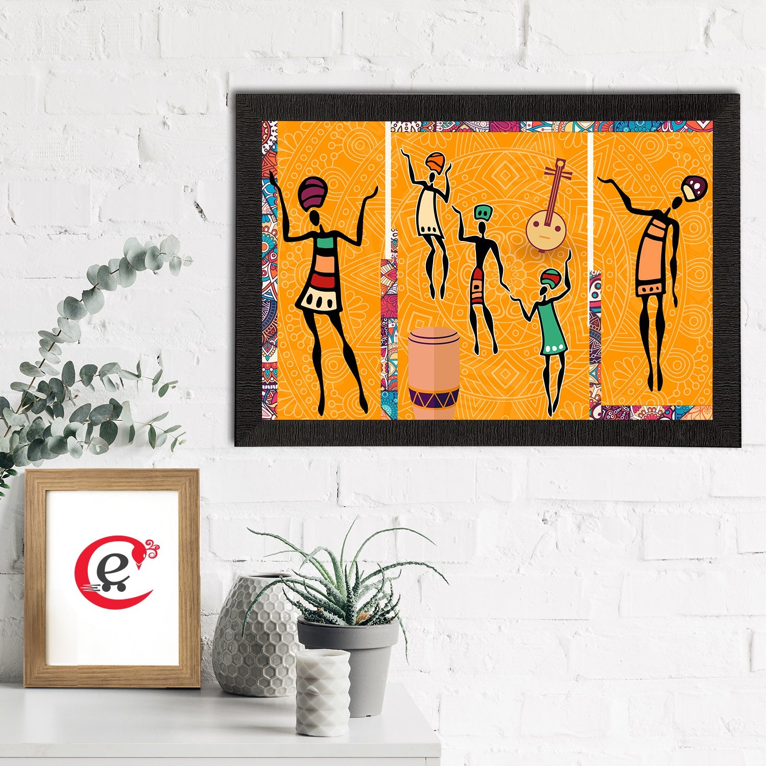 Tribal Theme Satin Matt Texture UV Art Painting Kafalo