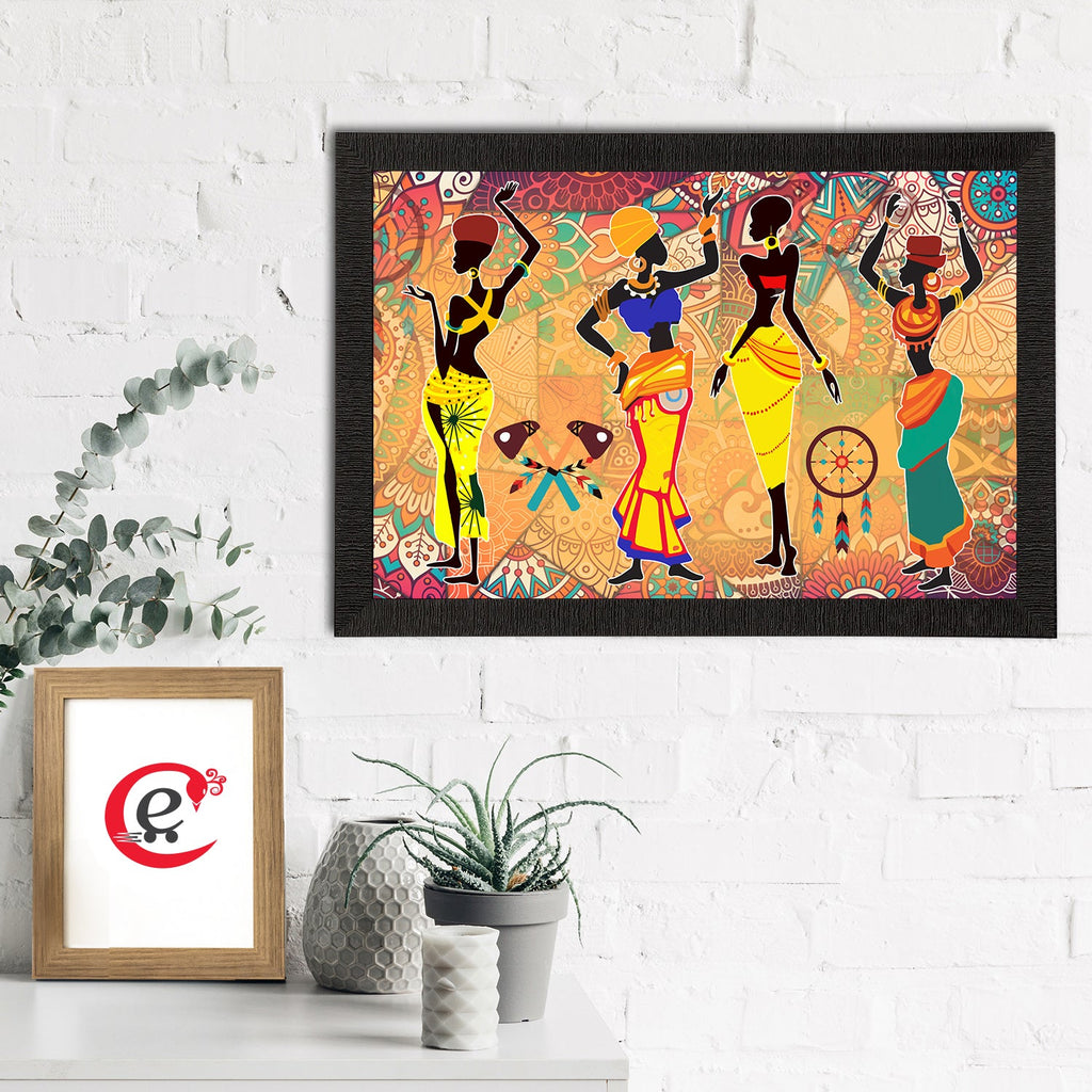 Tribal Theme Satin Matt Texture UV Art Painting Kafalo
