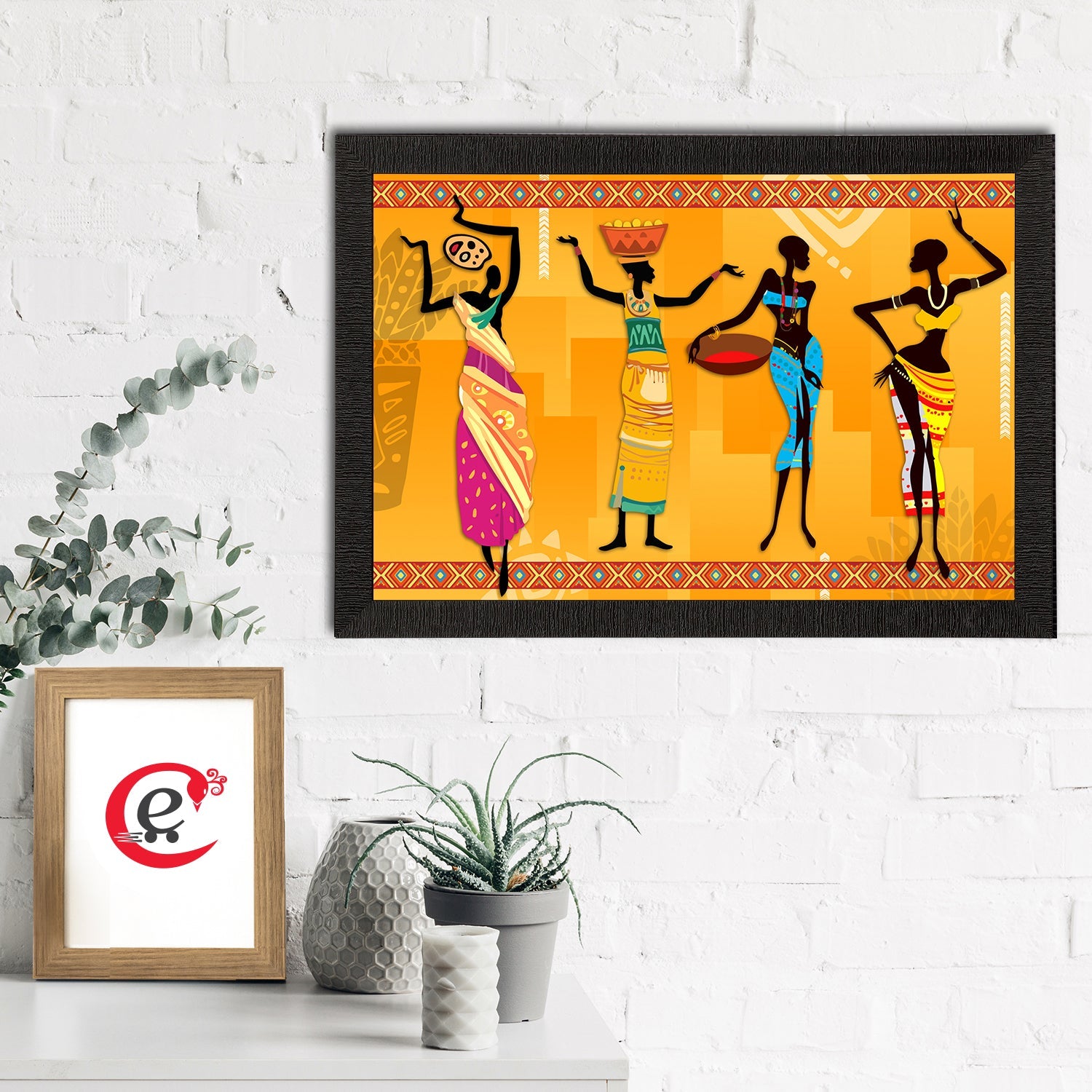 Tribal Theme Satin Matt Texture UV Art Painting Kafalo