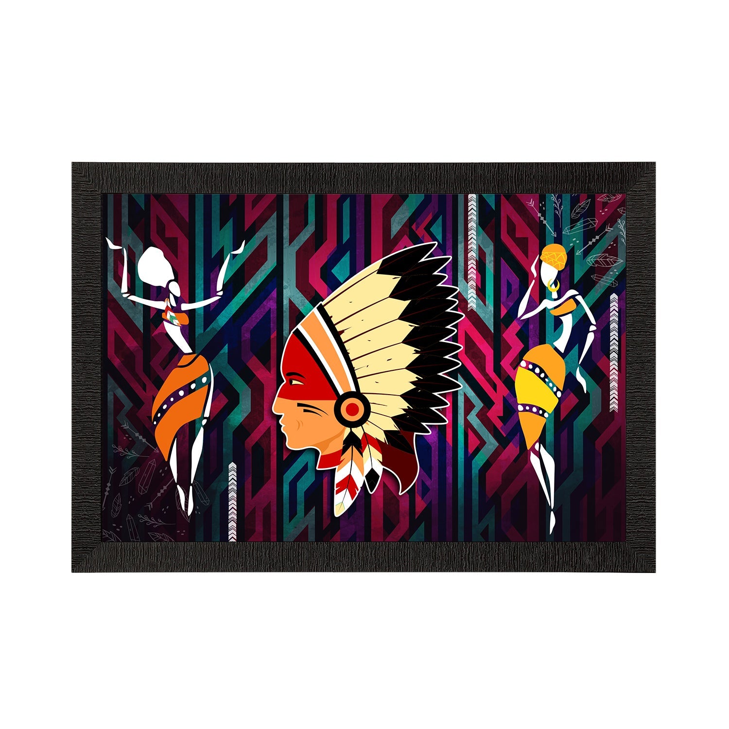 Tribal Theme Satin Matt Texture UV Art Painting Kafalo