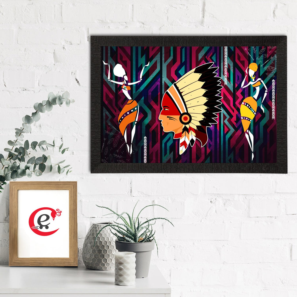Tribal Theme Satin Matt Texture UV Art Painting Kafalo