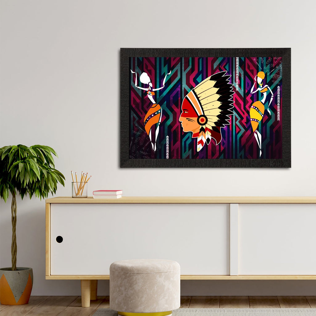 Tribal Theme Satin Matt Texture UV Art Painting Kafalo