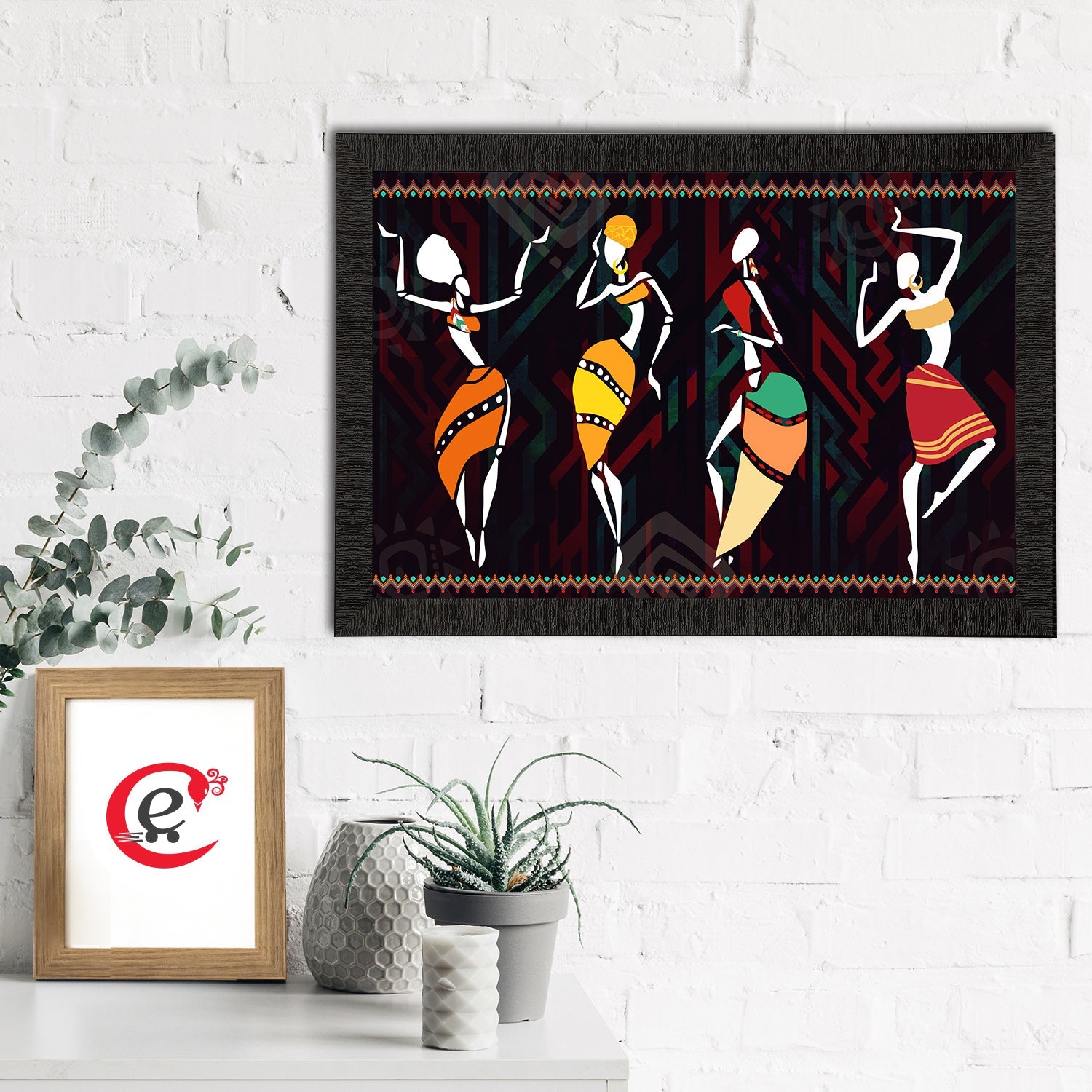 Tribal Theme Satin Matt Texture UV Art Painting Kafalo