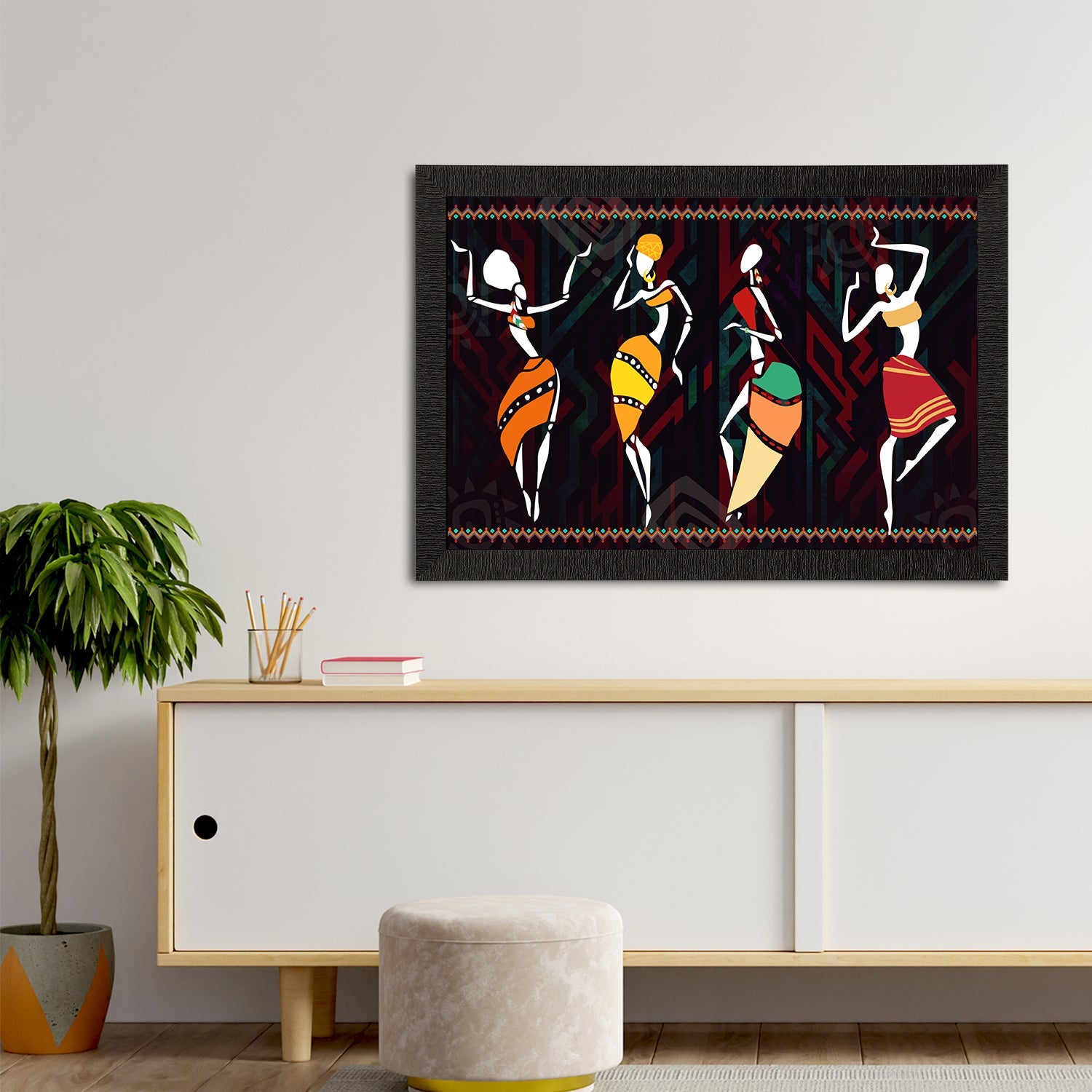 Tribal Theme Satin Matt Texture UV Art Painting Kafalo