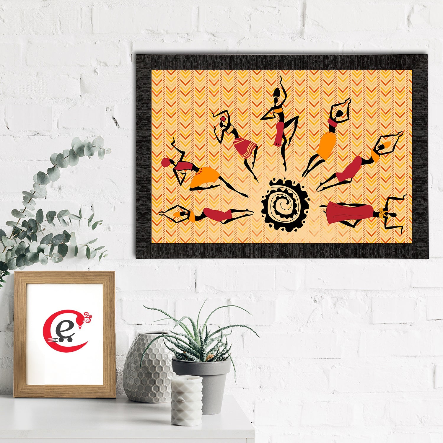 Tribal Theme Satin Matt Texture UV Art Painting Kafalo