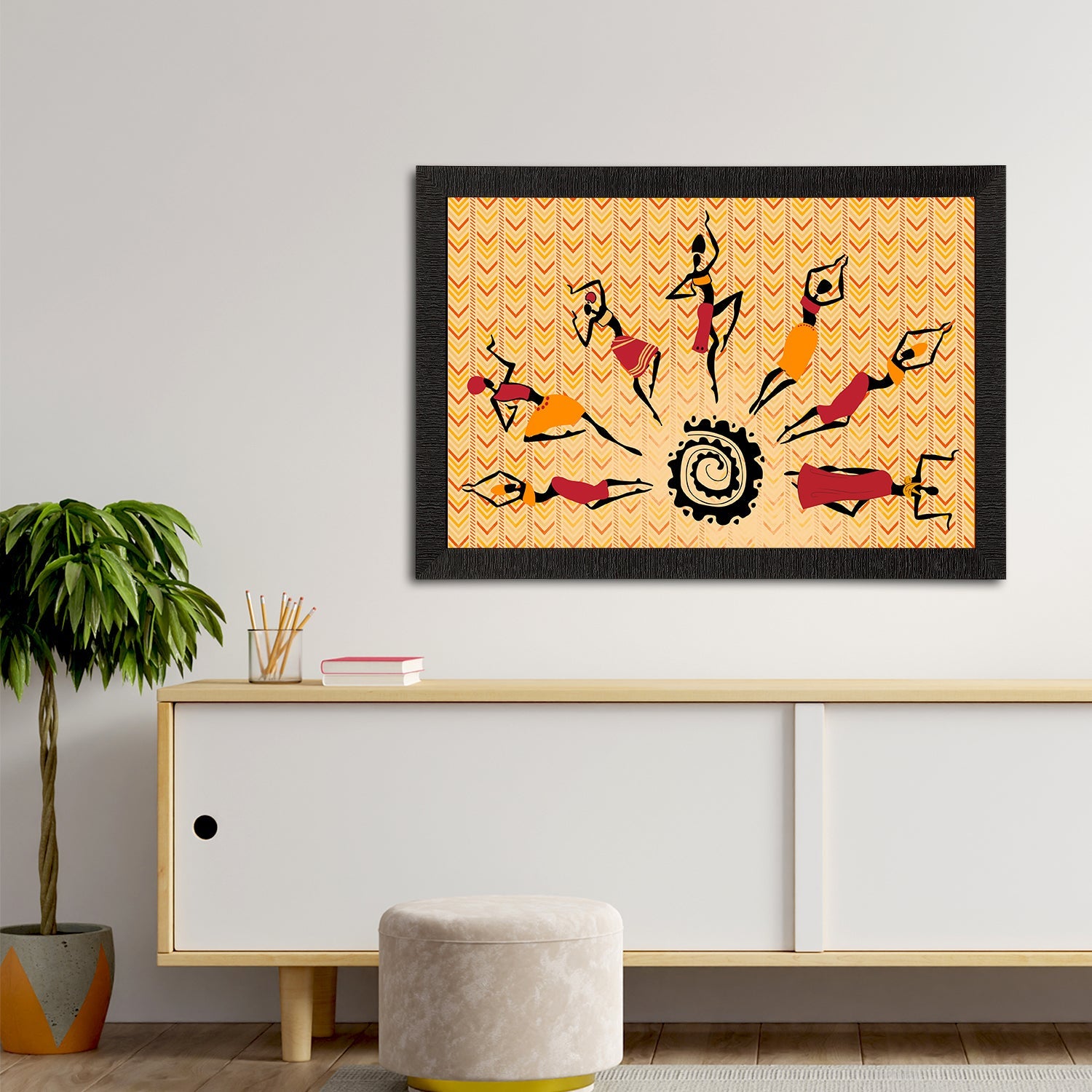 Tribal Theme Satin Matt Texture UV Art Painting Kafalo