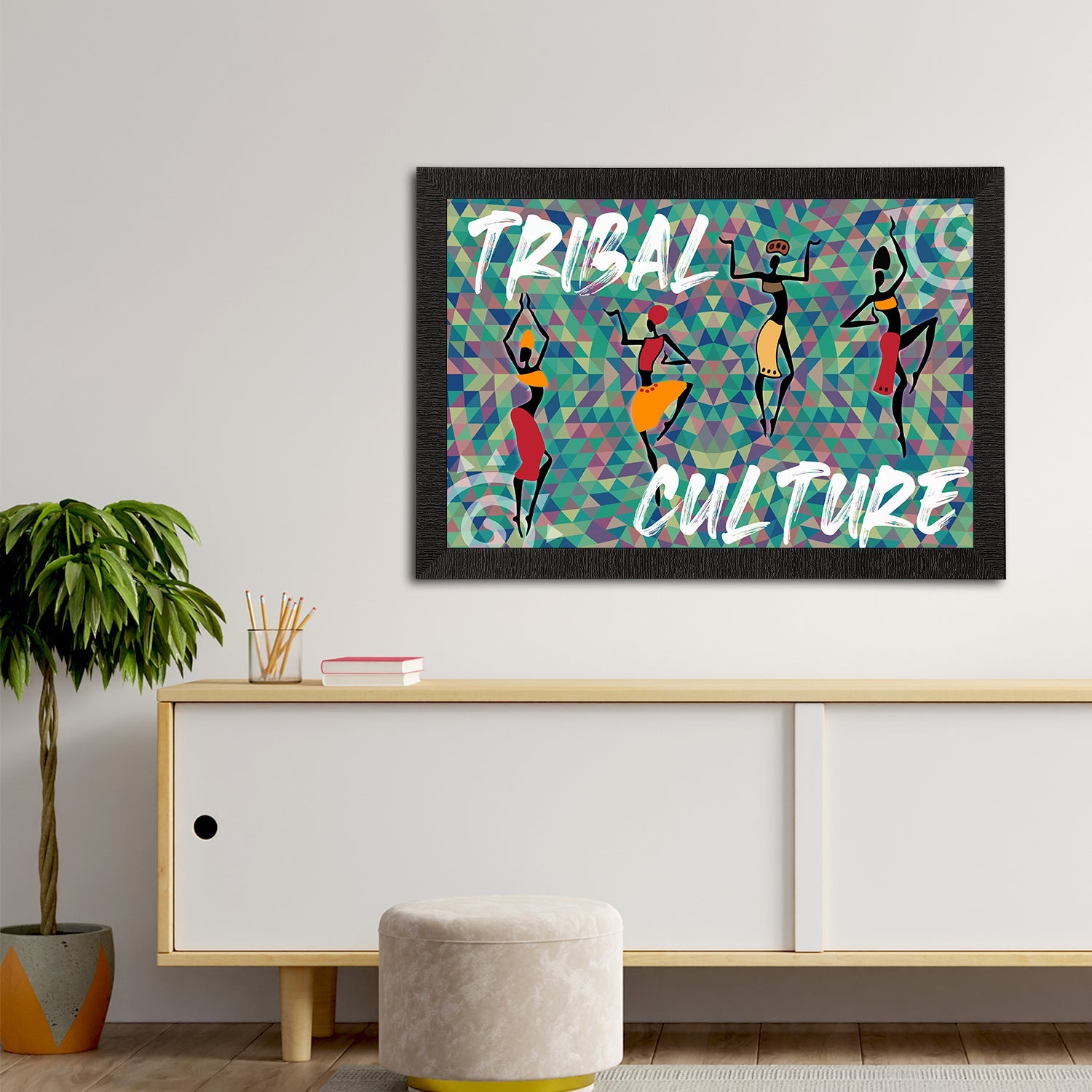 Tribal Theme Satin Matt Texture UV Art Painting Kafalo