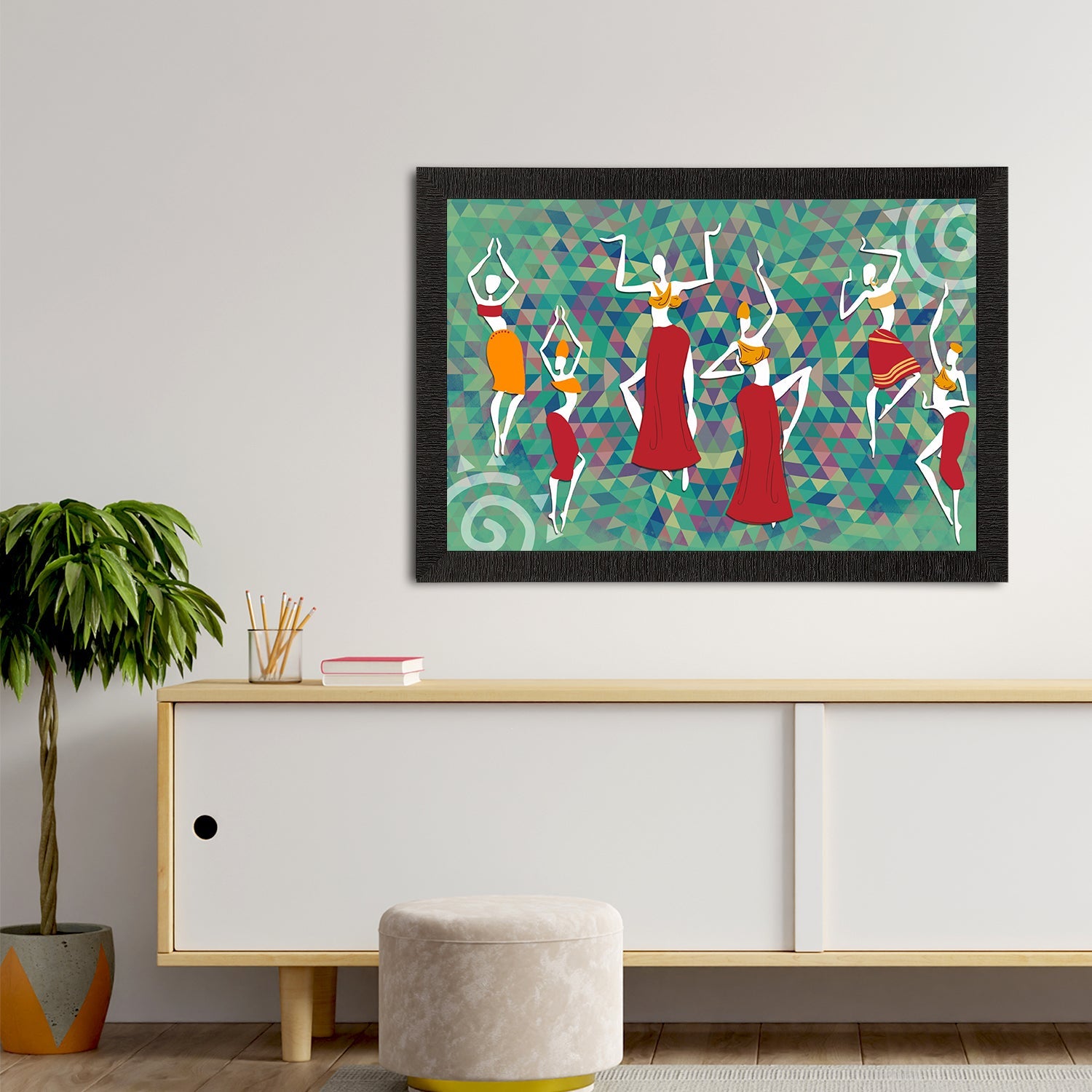 Tribal Theme Satin Matt Texture UV Art Painting Kafalo