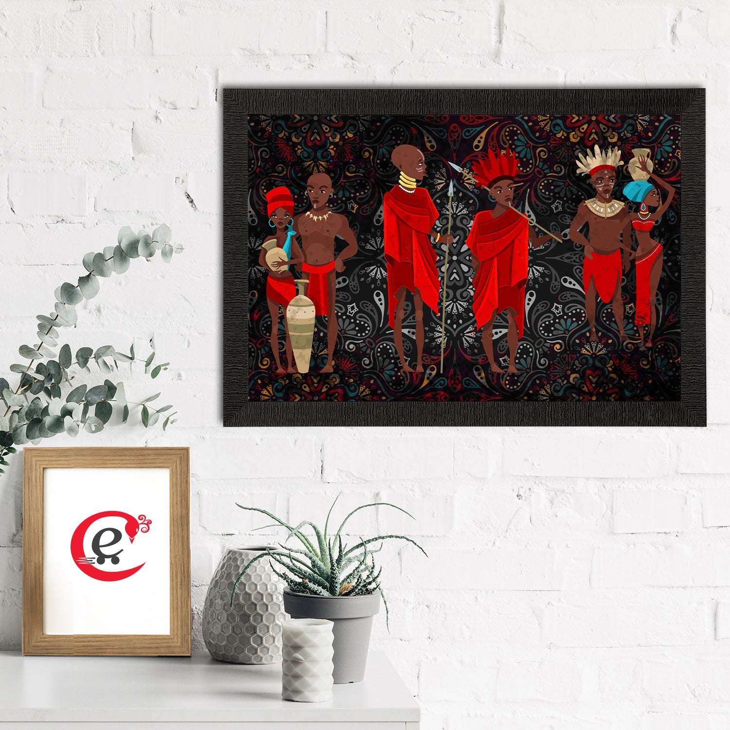 Tribal Theme Satin Matt Texture UV Art Painting Kafalo