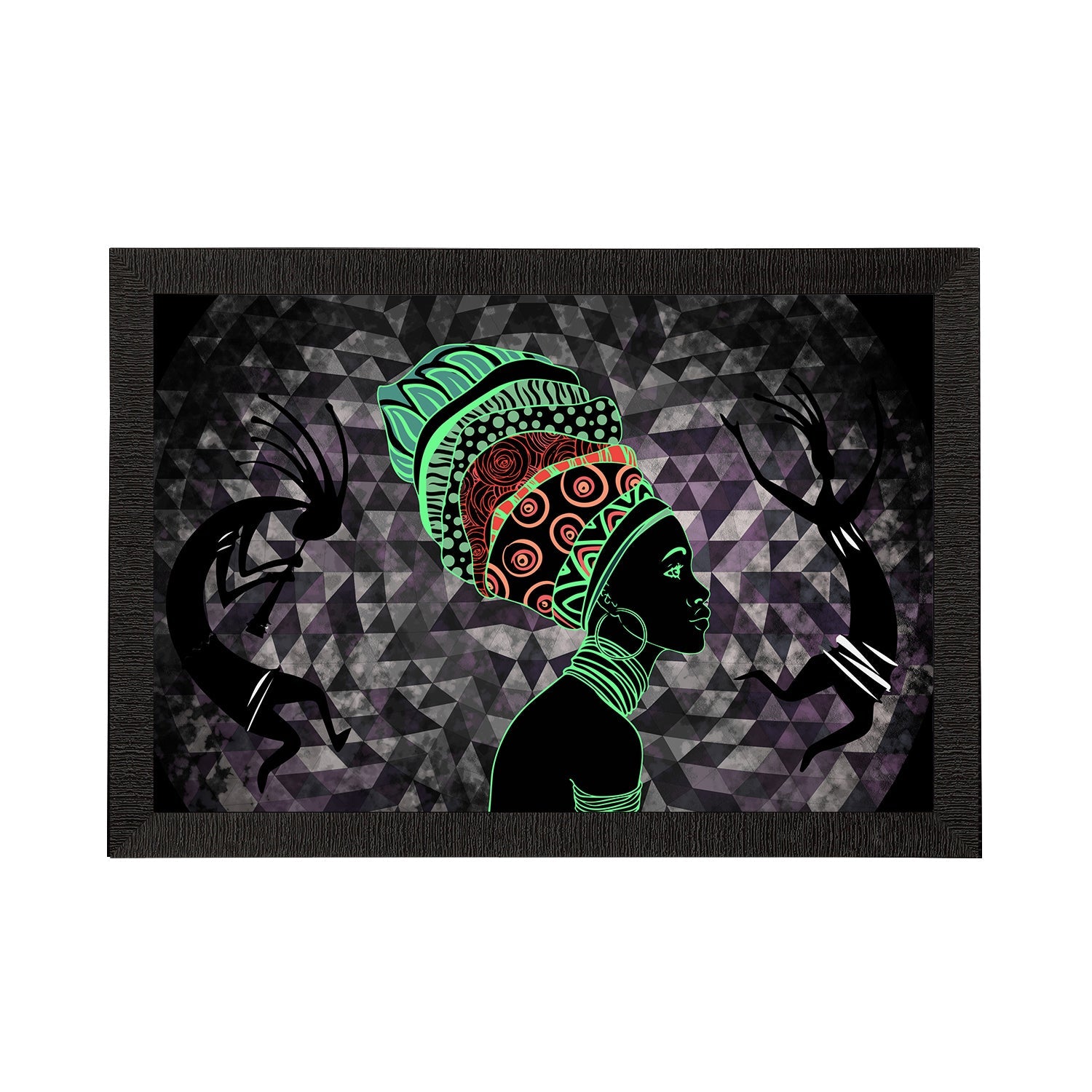 Tribal Theme Satin Matt Texture UV Art Painting Kafalo