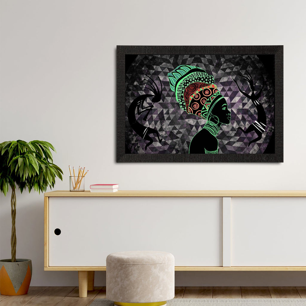 Tribal Theme Satin Matt Texture UV Art Painting Kafalo