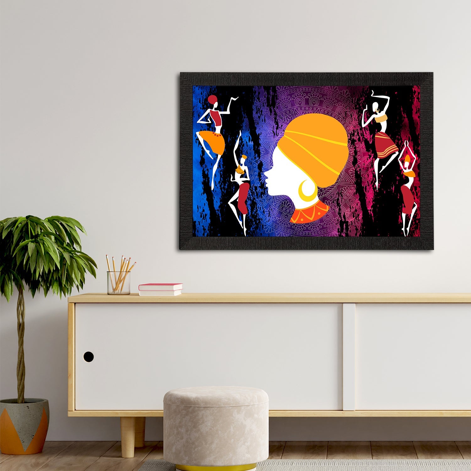 Tribal Theme Satin Matt Texture UV Art Painting Kafalo