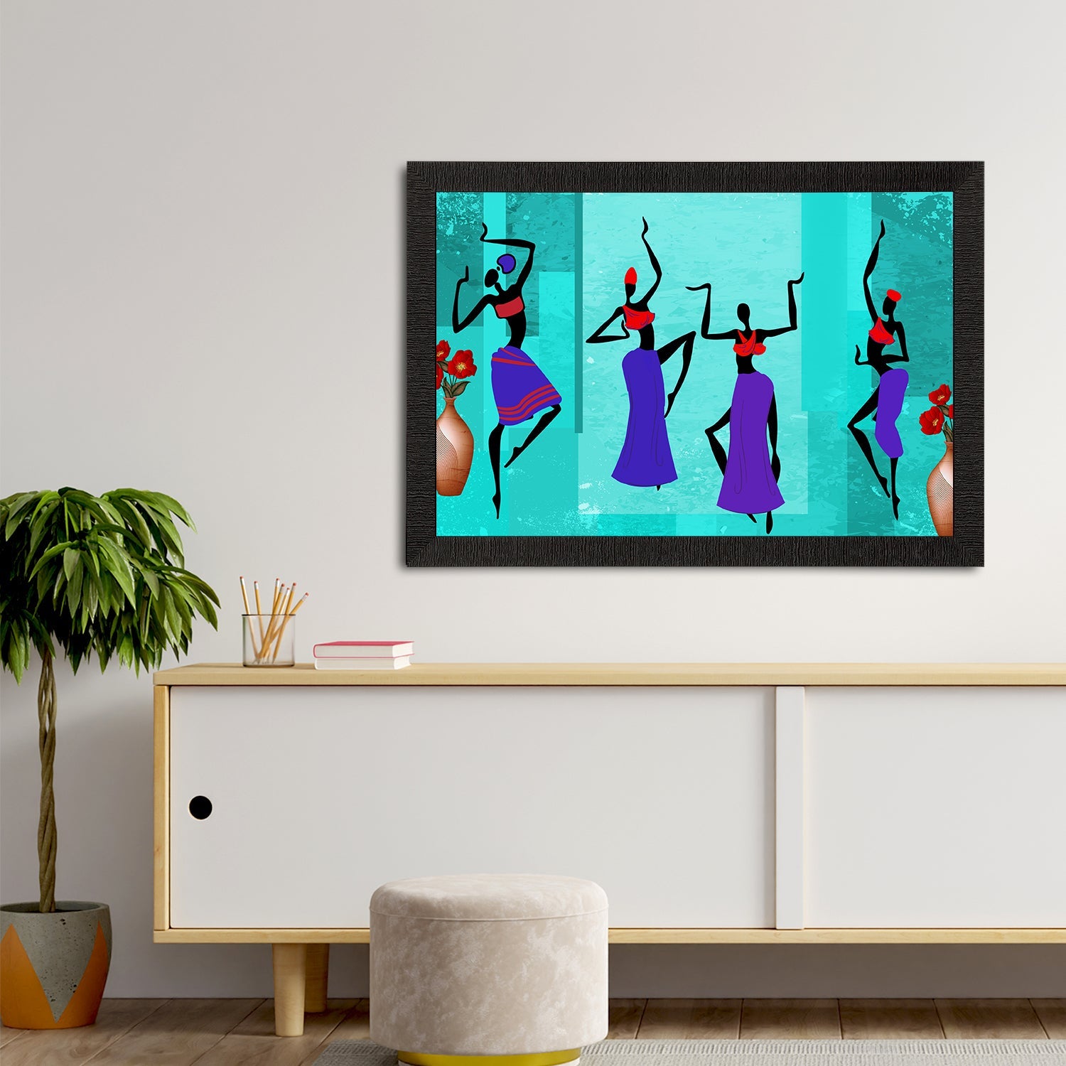 Tribal Theme Satin Matt Texture UV Art Painting Kafalo