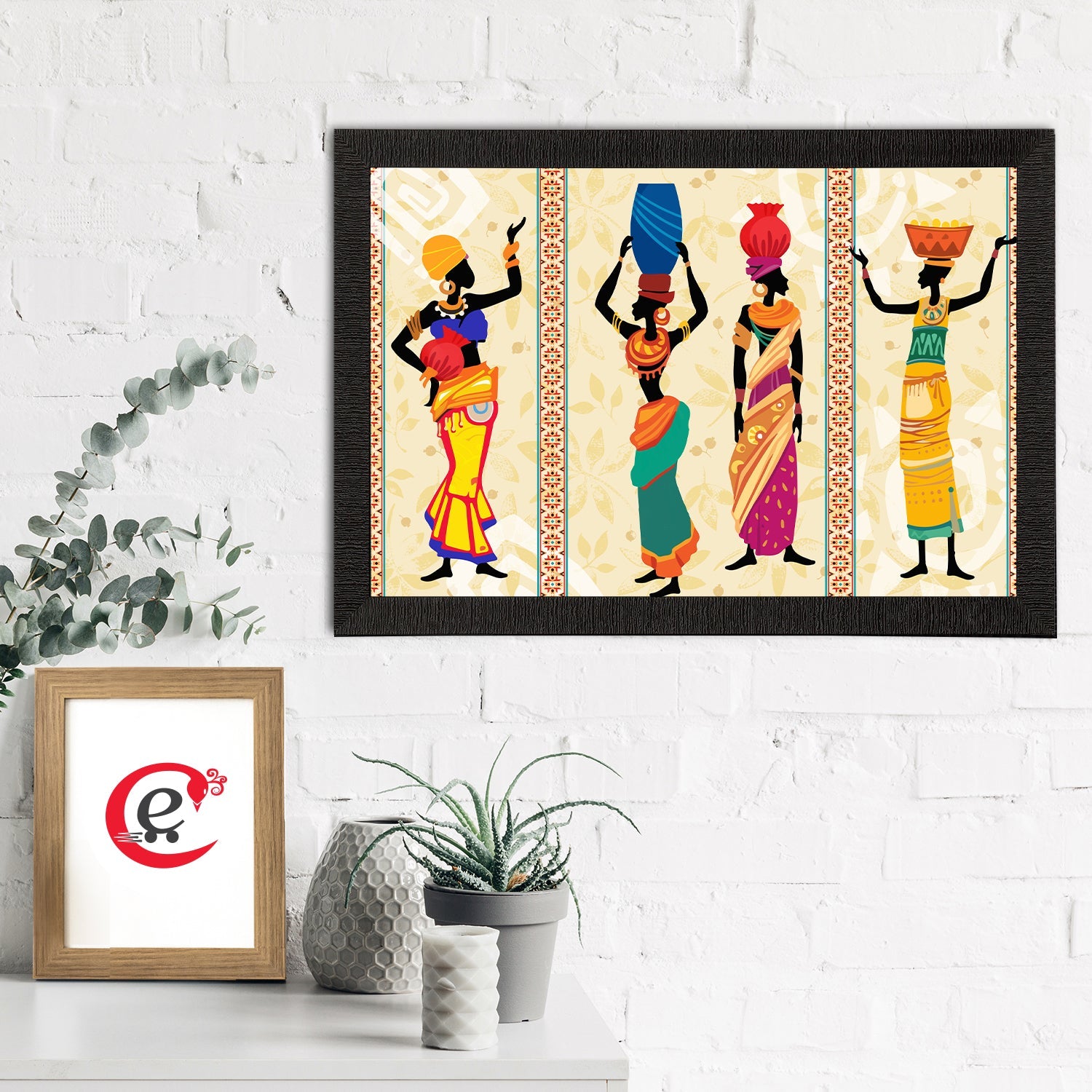 Tribal Theme Satin Matt Texture UV Art Painting Kafalo