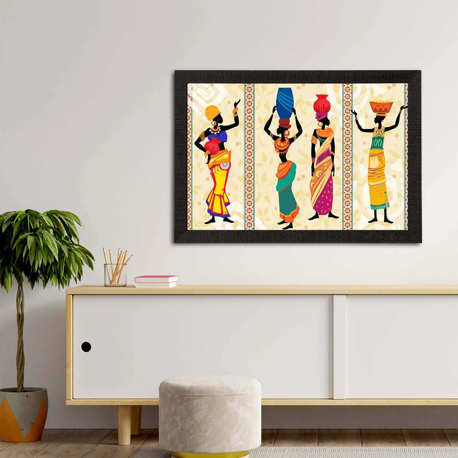 Tribal Theme Satin Matt Texture UV Art Painting Kafalo