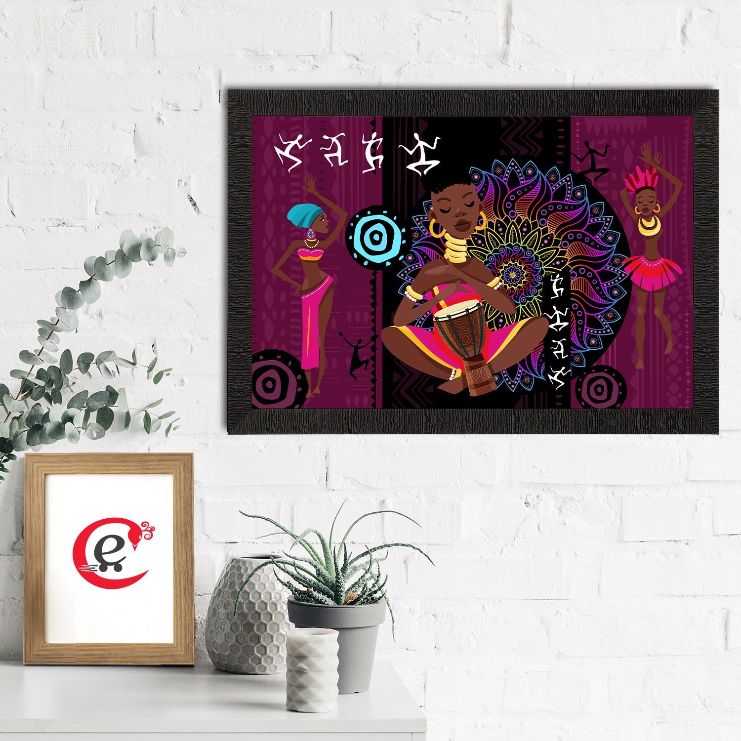 Tribal Theme Satin Matt Texture UV Art Painting Kafalo